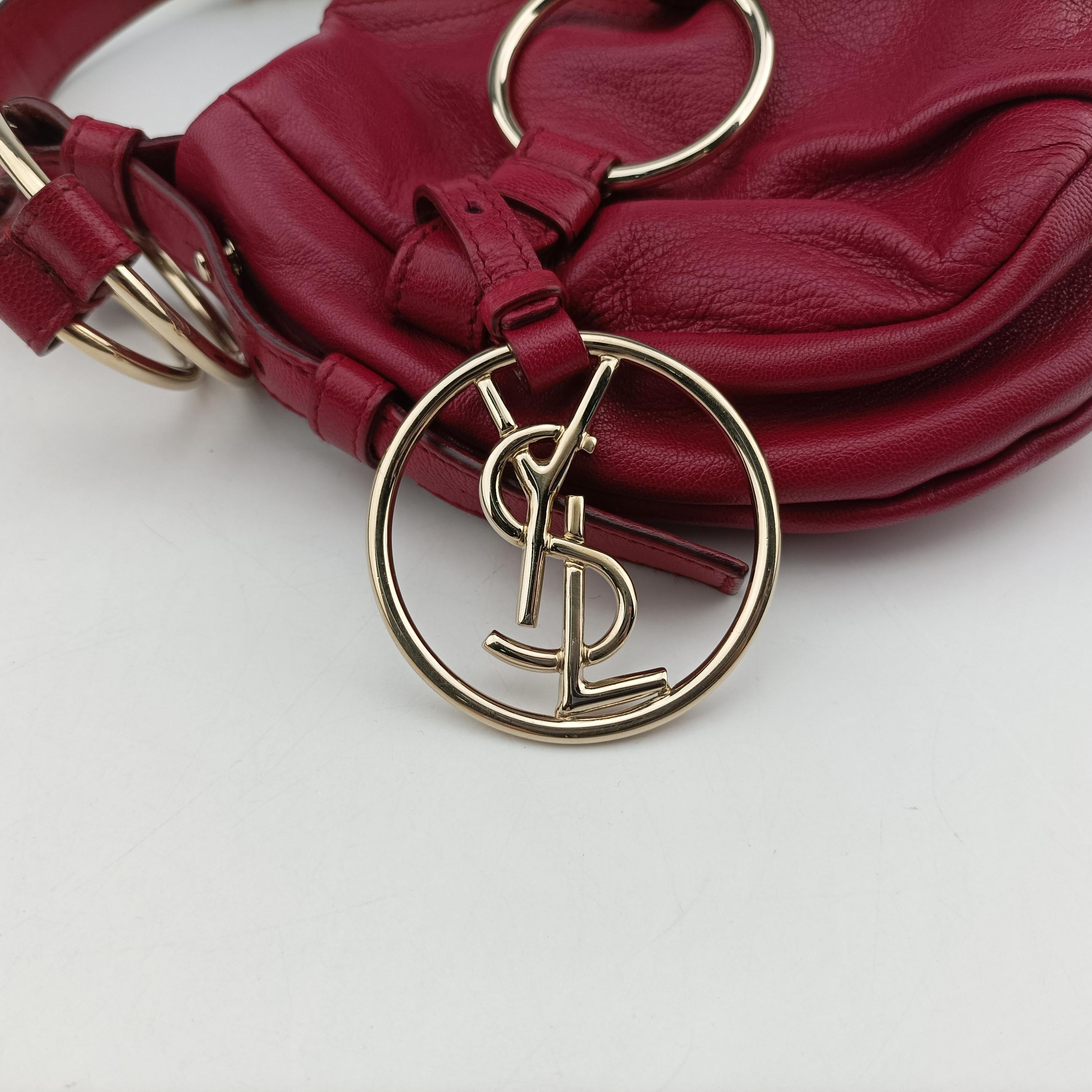 Pre-owned Yves Saint Laurent Saharienne Red Leather 139263 handbag | stylenewstar