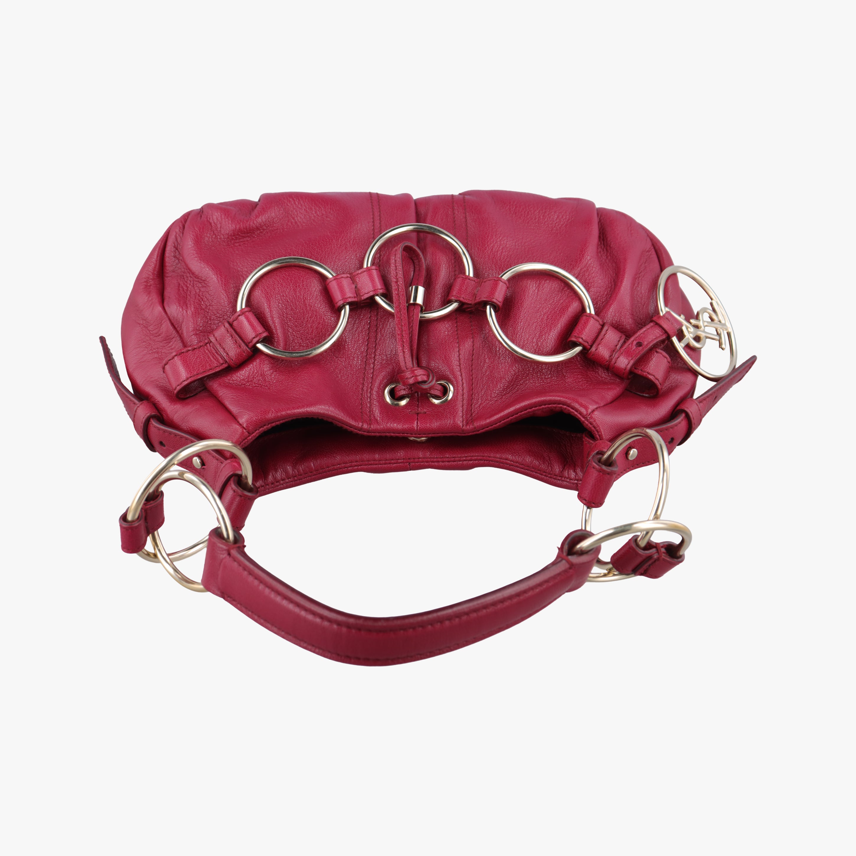 Pre-owned Yves Saint Laurent Saharienne Red Leather 139263 handbag | stylenewstar