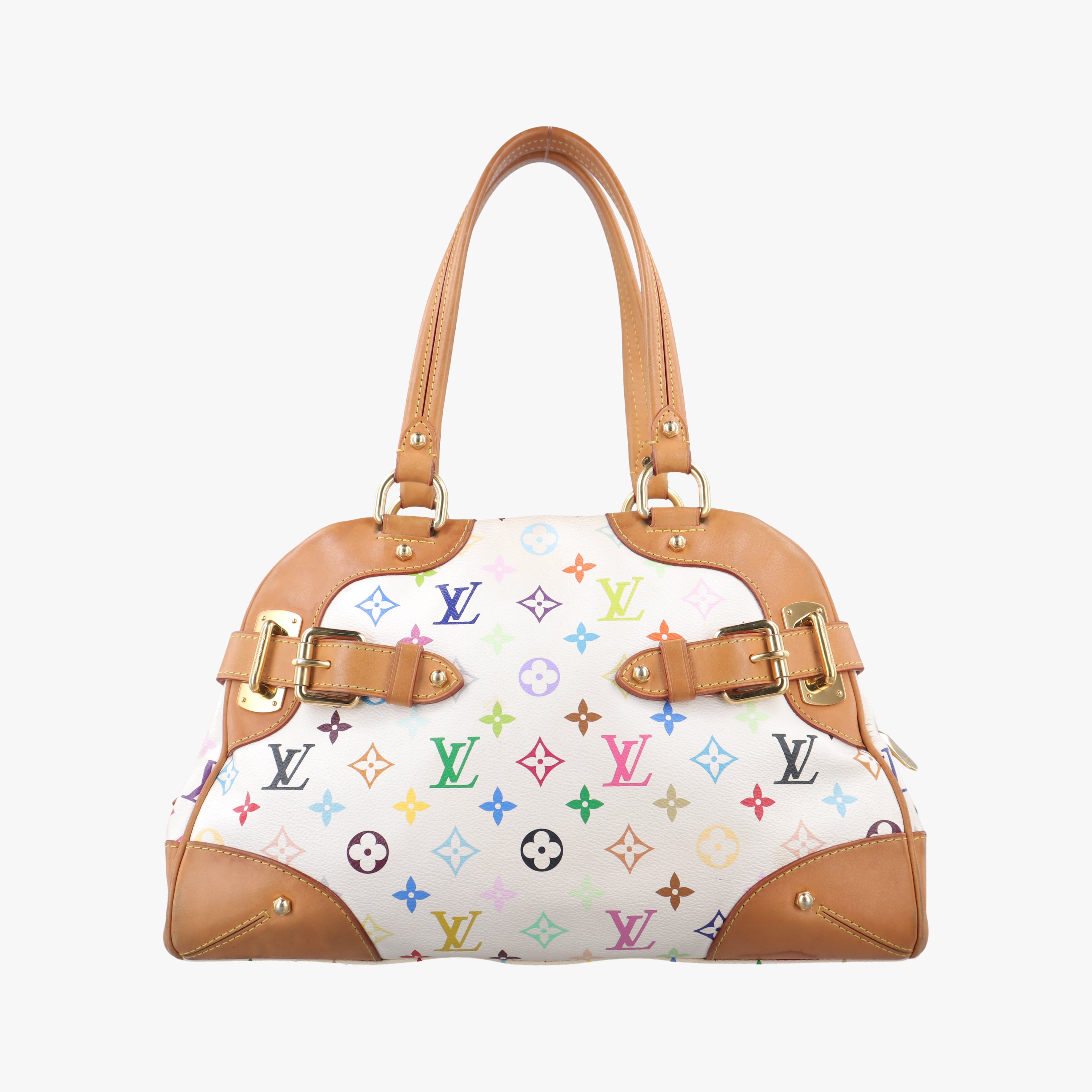 Pre-owned Louis Vuitton CLAUDIA White Monogram Multicolor M40193 handbag | stylenewstar