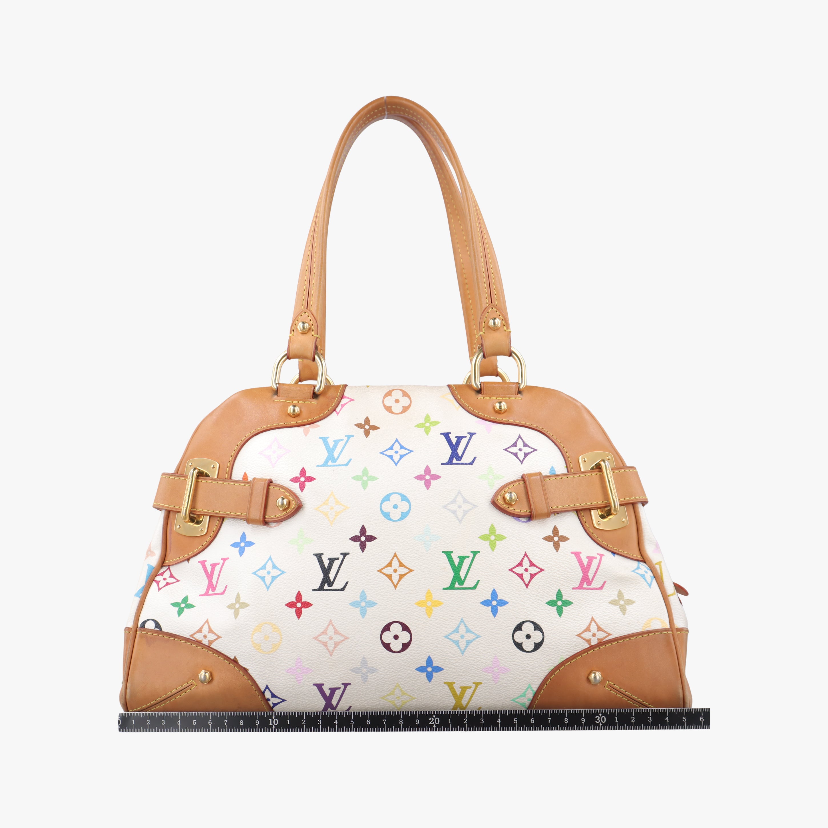 Pre-owned Louis Vuitton CLAUDIA White Monogram Multicolor M40193 handbag | stylenewstar