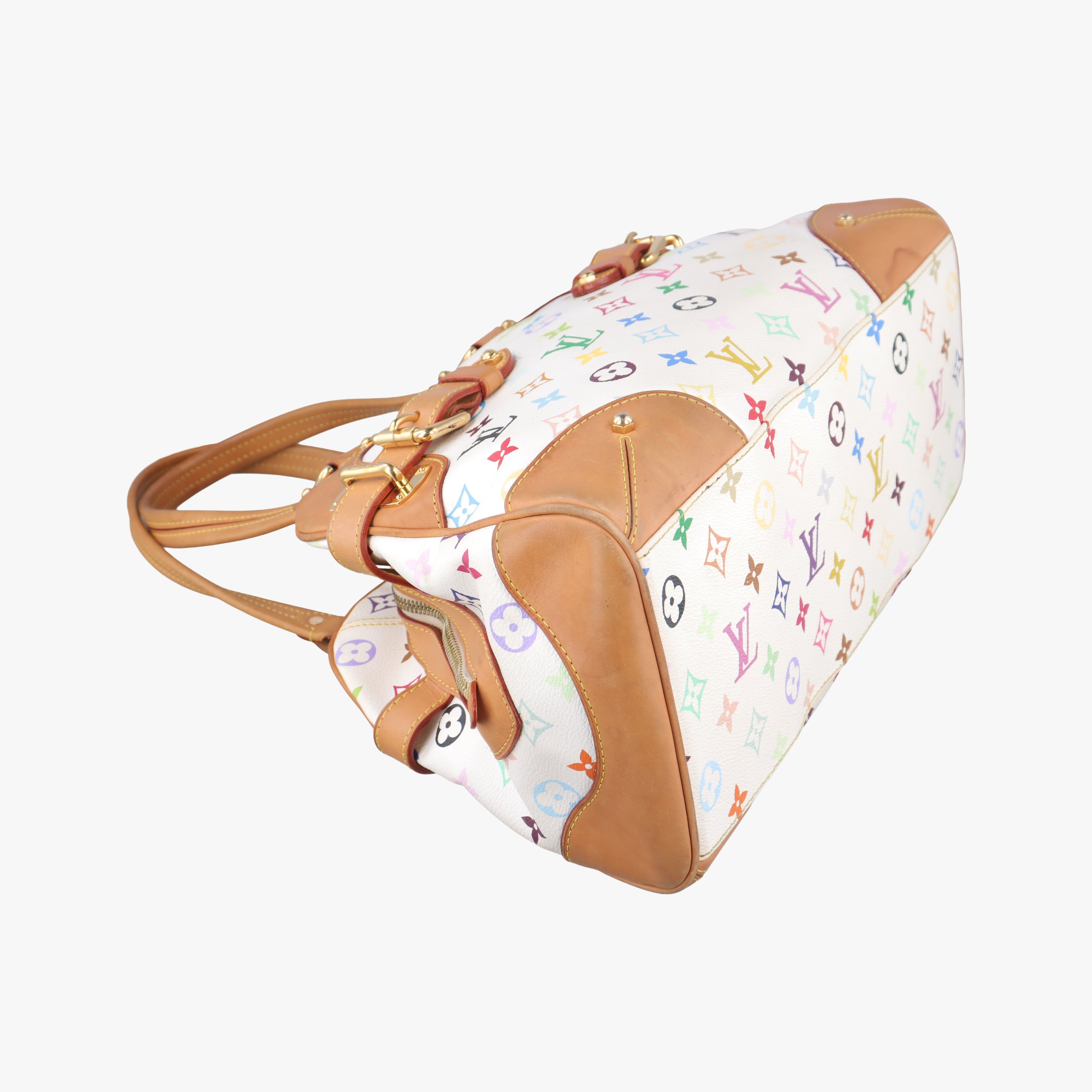 Pre-owned Louis Vuitton CLAUDIA White Monogram Multicolor M40193 handbag | stylenewstar