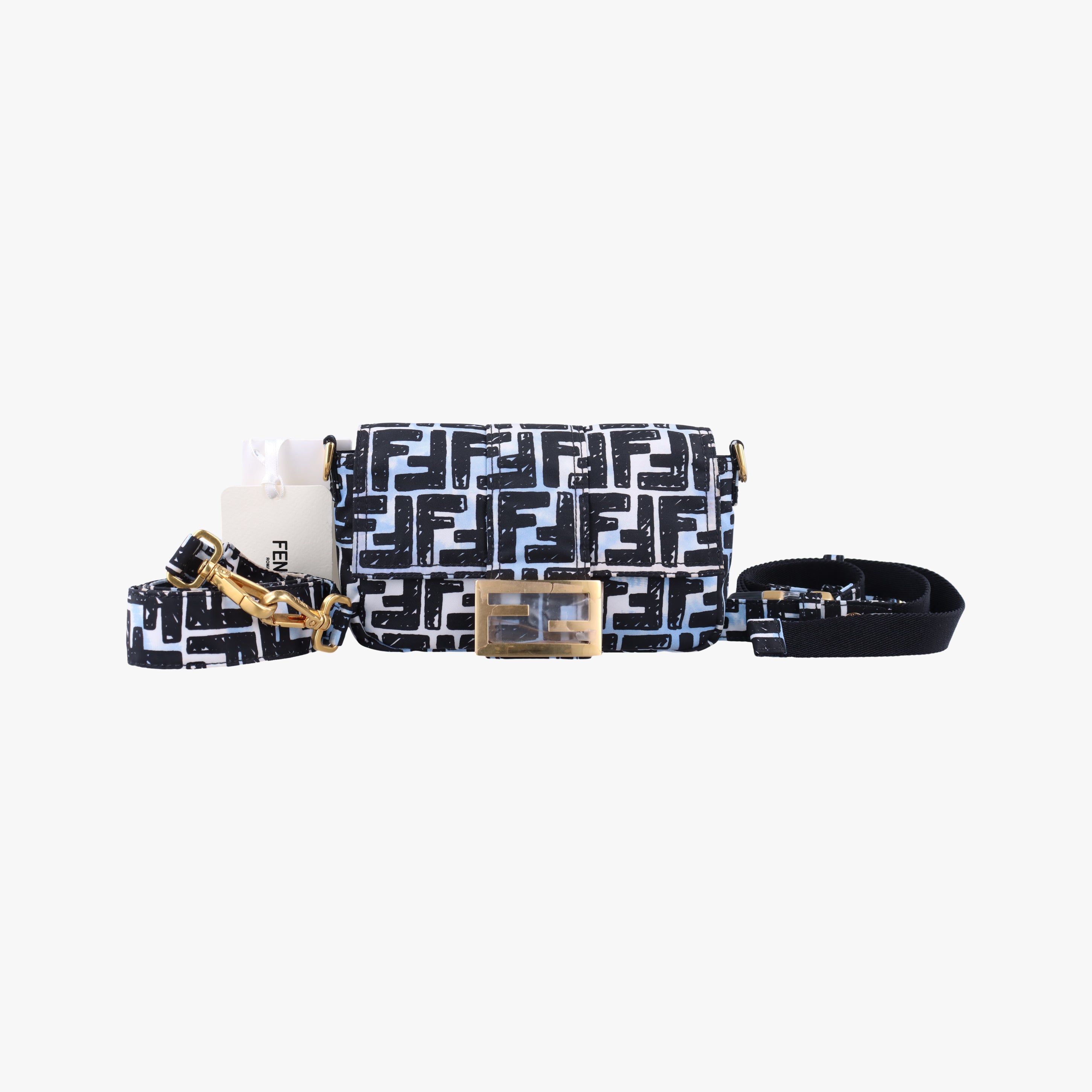 Pre-owned Fendi Mamma Bucket Black×Multicolour Nylon 8BR784 shoulderbag | stylenewstar