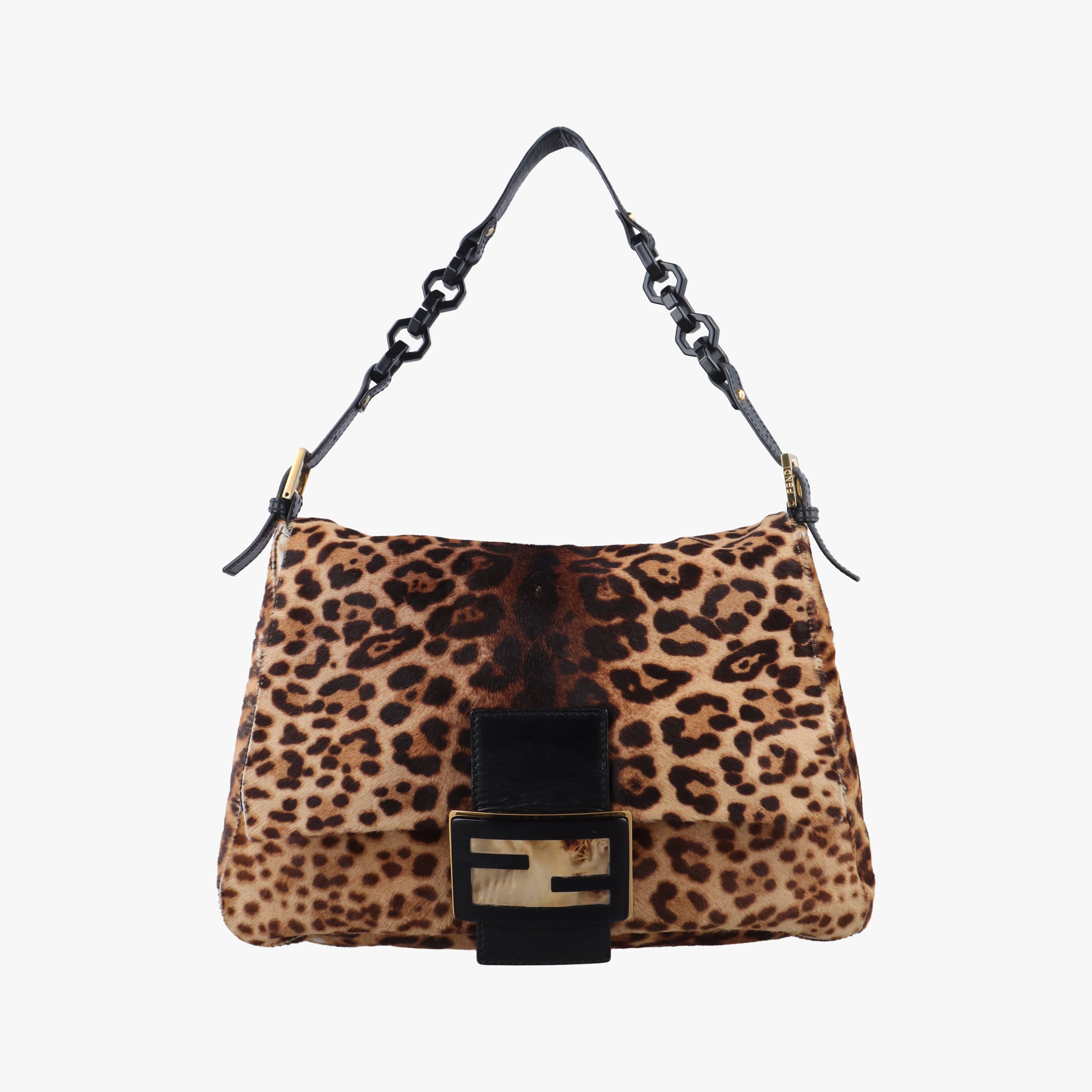 Pre-owned Fendi Big Mamma Forever Flap Multicolour ponyhair 8BR638 shoulderbag | stylenewstar