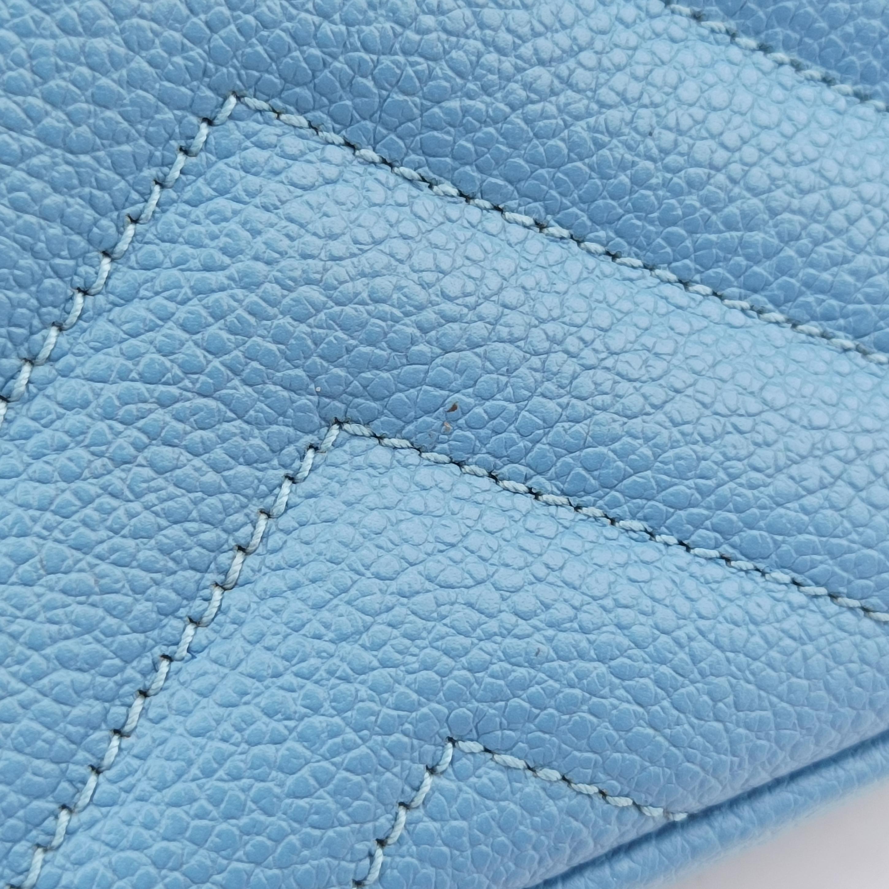 Pre-owned Yves Saint Laurent Baby Chai Blue Leather 399289 shoulderbag | stylenewstar