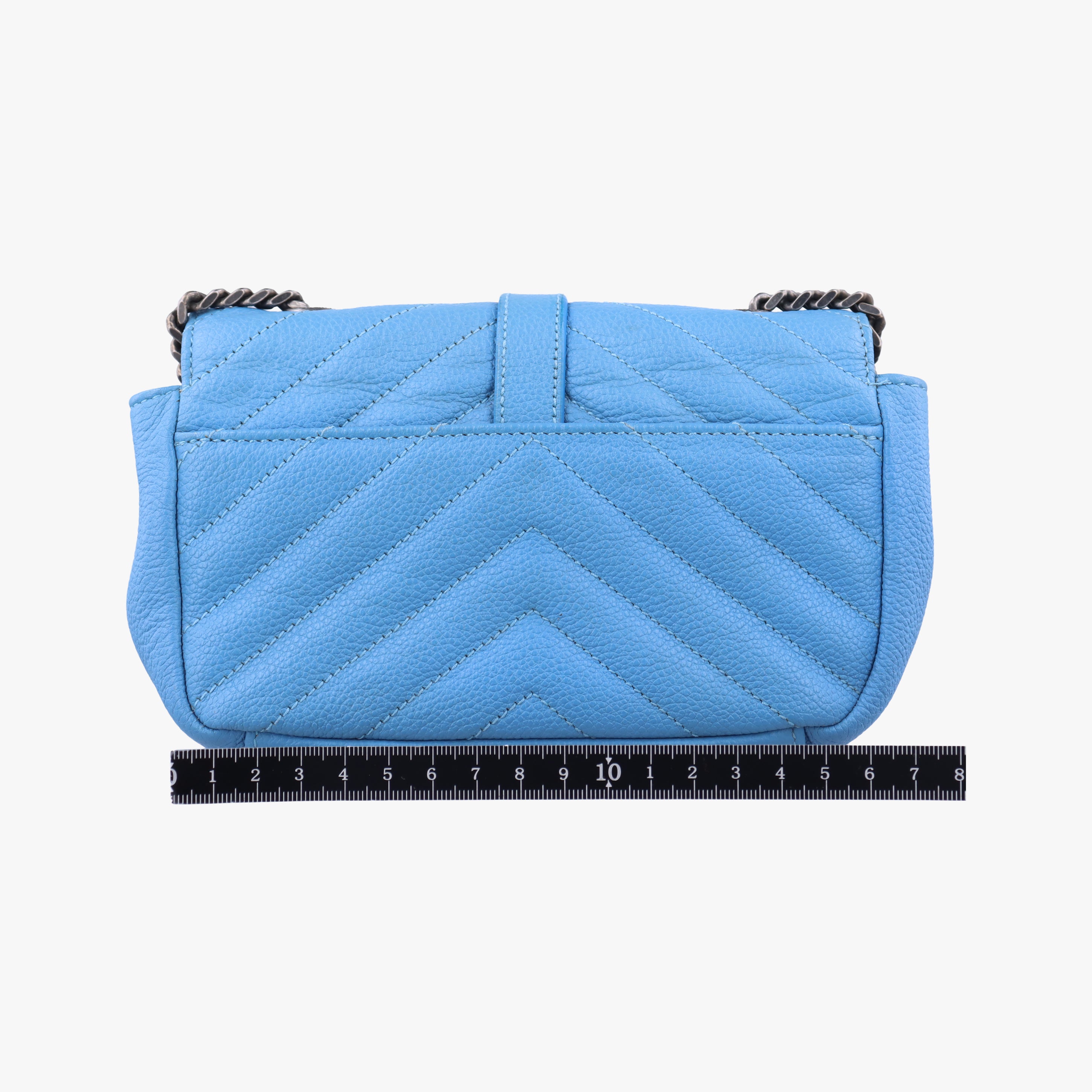 Pre-owned Yves Saint Laurent Baby Chai Blue Leather 399289 shoulderbag | stylenewstar