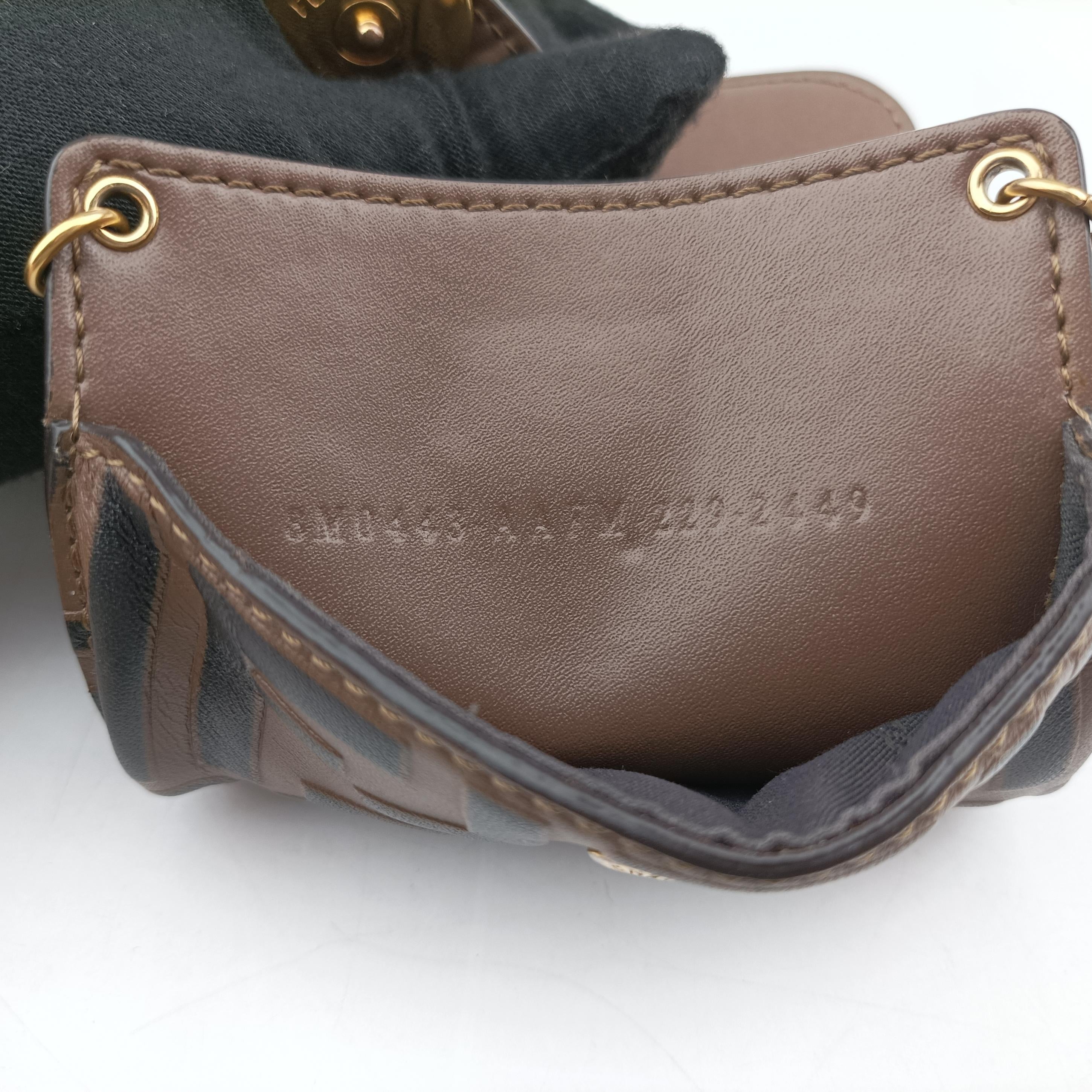 Pre-owned Fendi F is smartphone pouch Brown Leather 8M0443 shoulderbag | stylenewstar