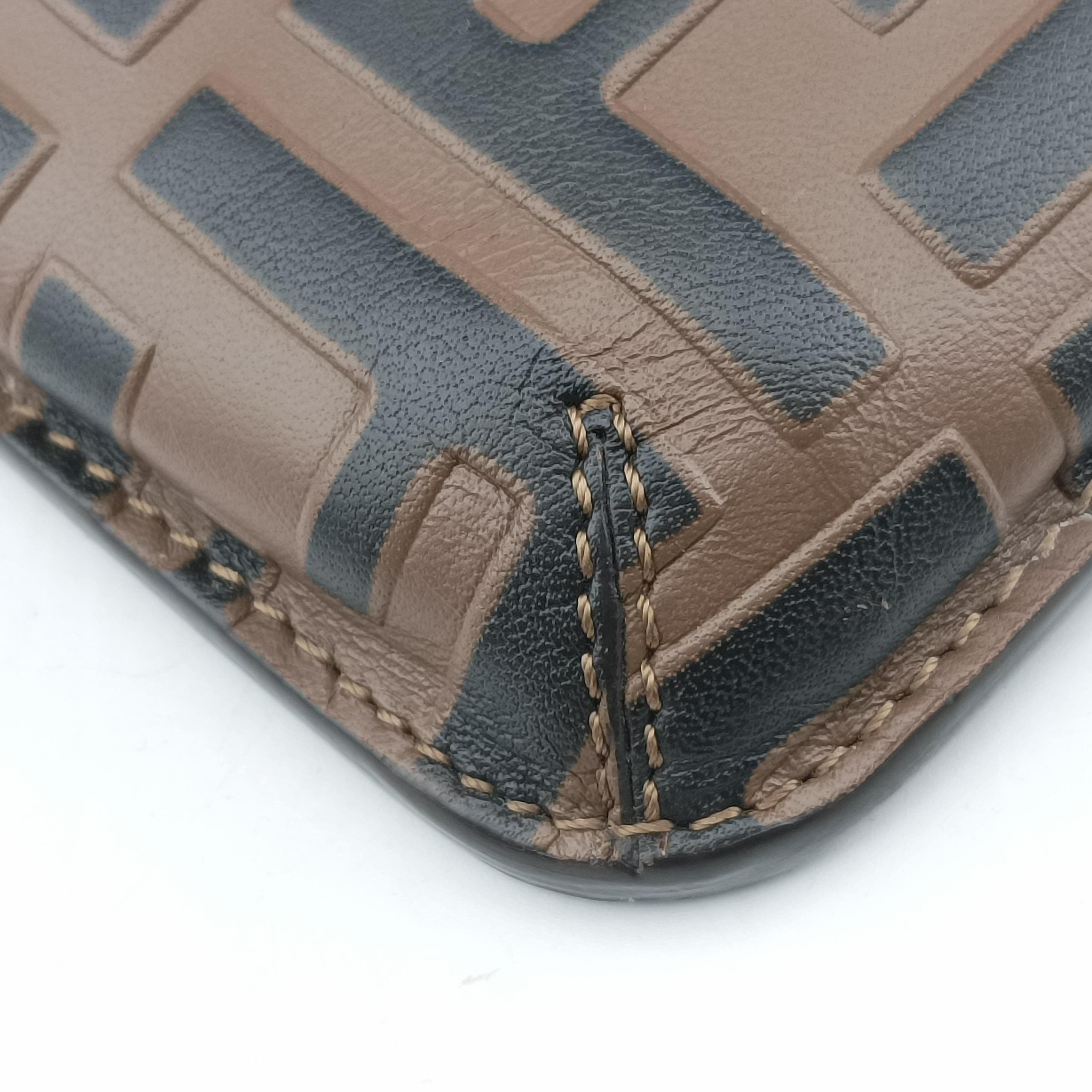 Pre-owned Fendi F is smartphone pouch Brown Leather 8M0443 shoulderbag | stylenewstar