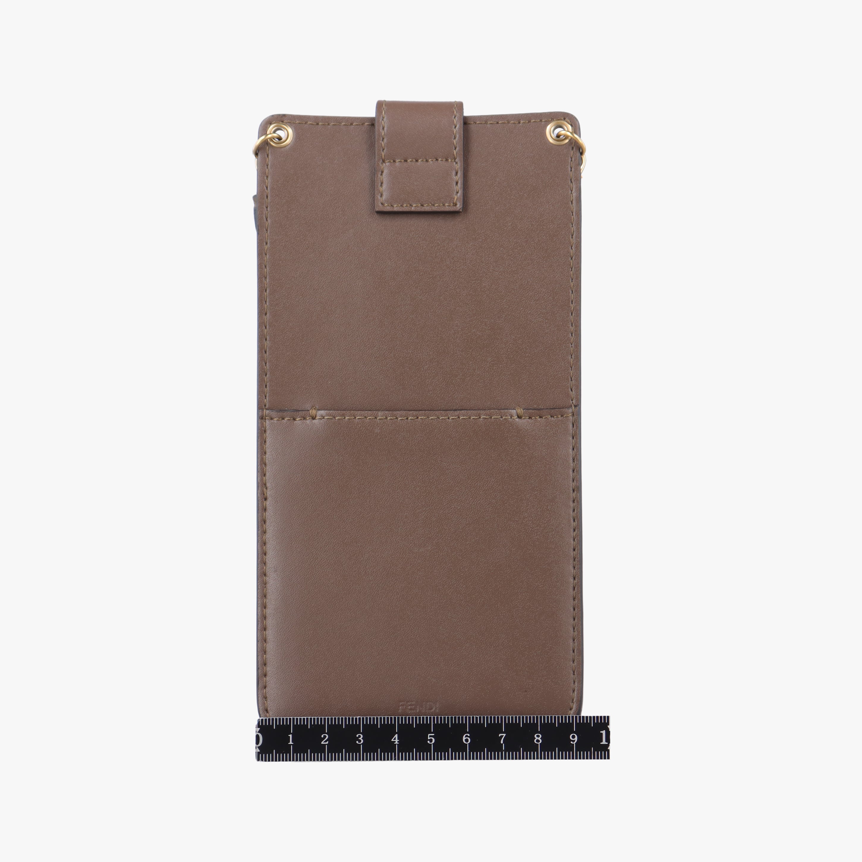 Pre-owned Fendi F is smartphone pouch Brown Leather 8M0443 shoulderbag | stylenewstar