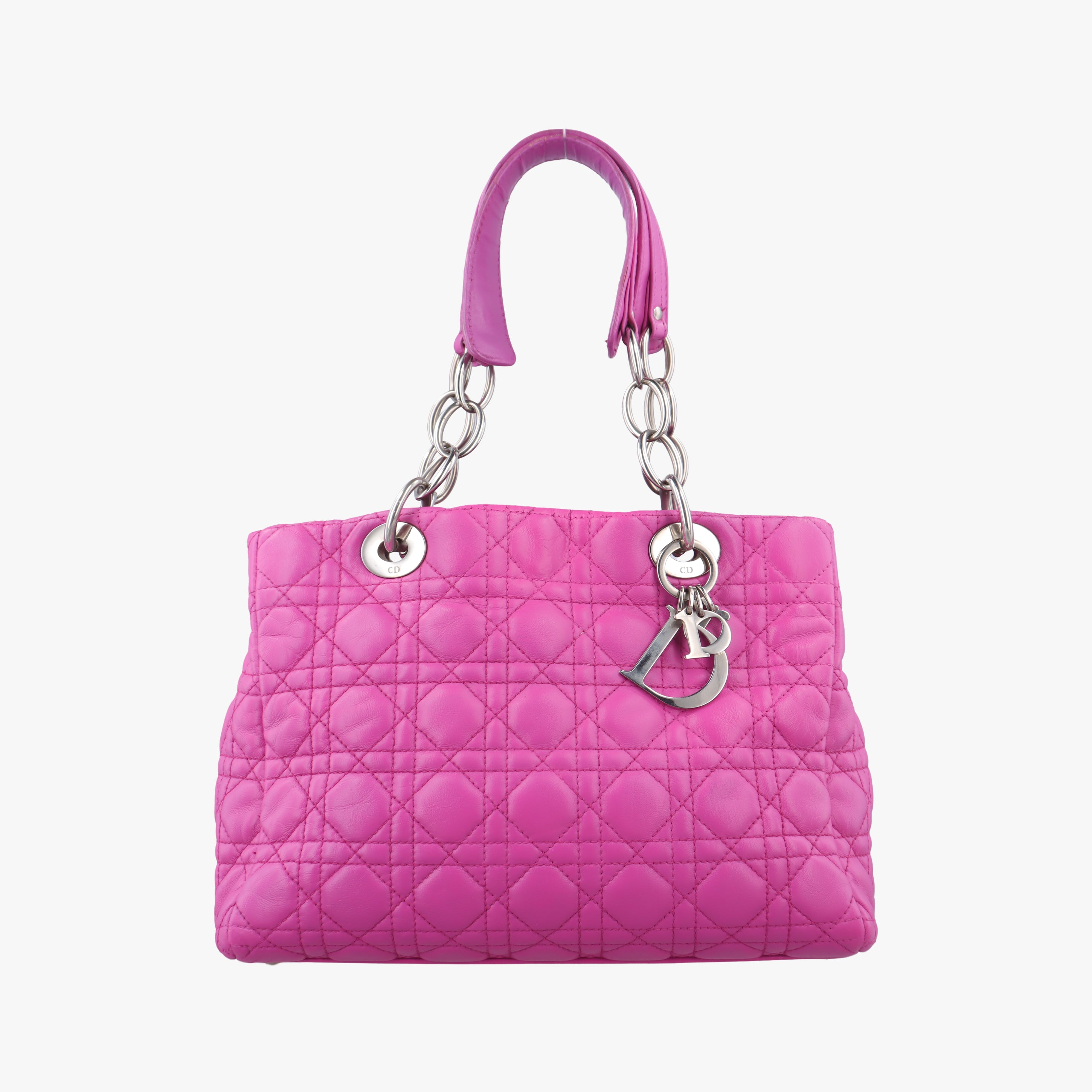 Pre-owned Christian Dior Kanage Soft Shopping Pink lambskin  shoulderbag | stylenewstar