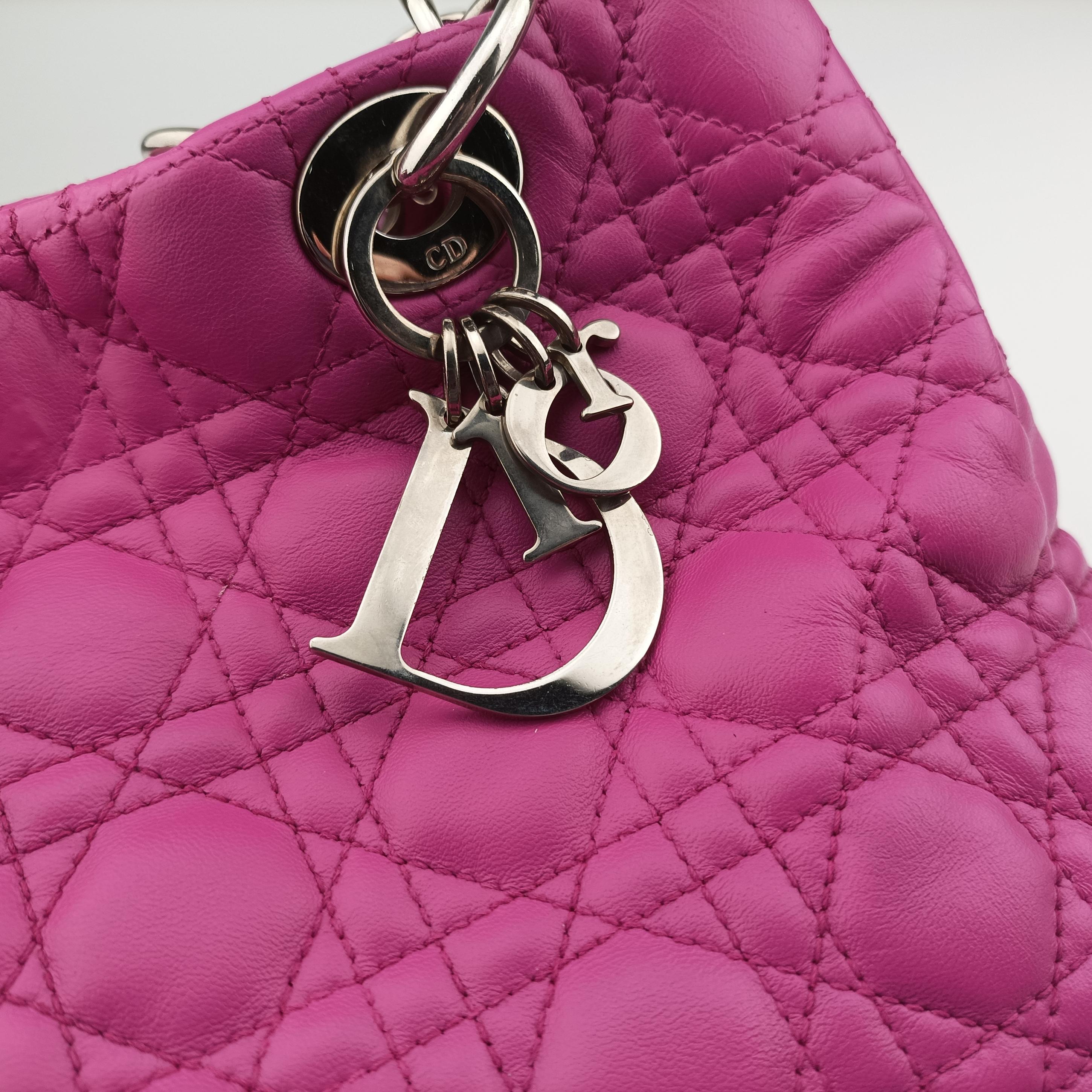 Pre-owned Christian Dior Kanage Soft Shopping Pink lambskin  shoulderbag | stylenewstar