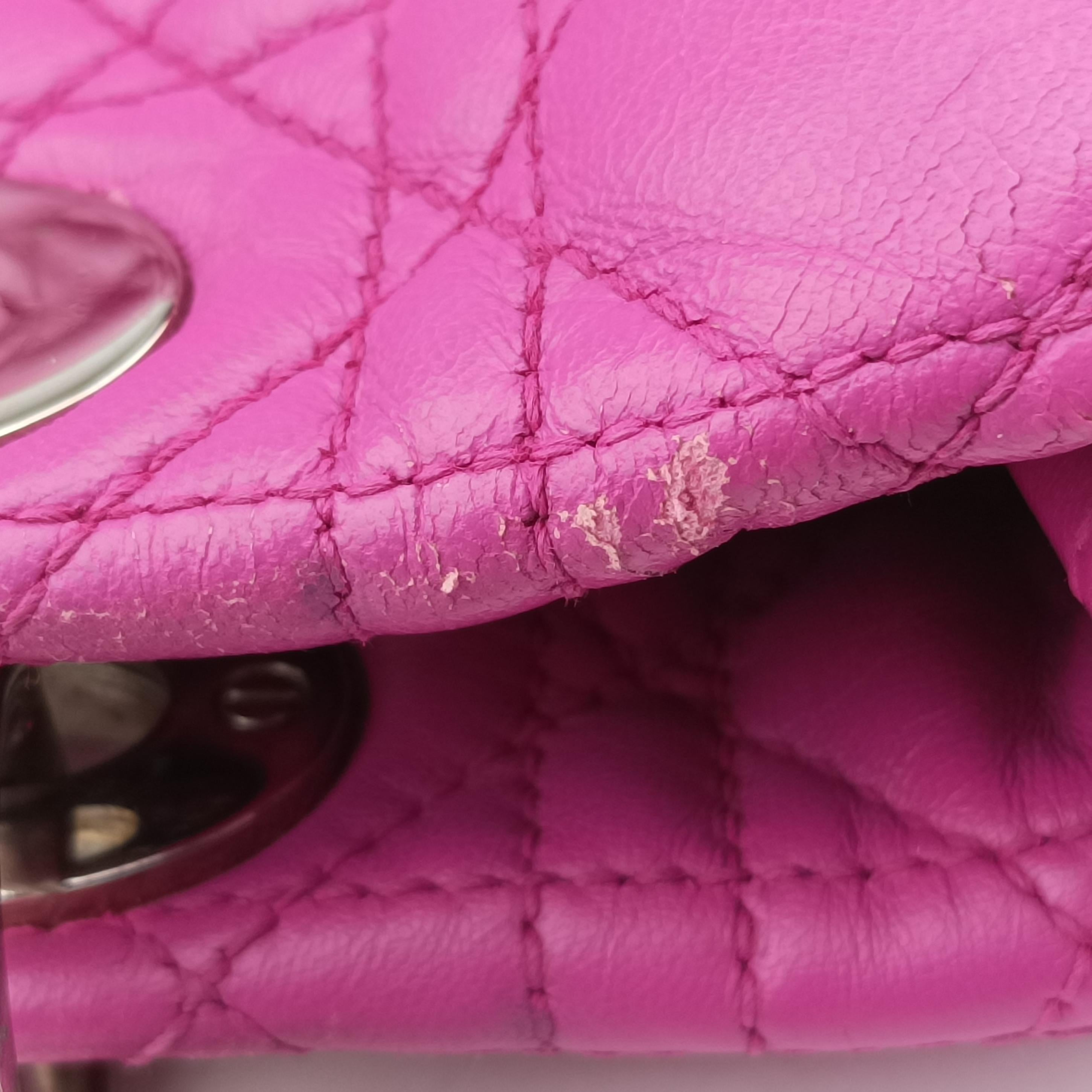 Pre-owned Christian Dior Kanage Soft Shopping Pink lambskin  shoulderbag | stylenewstar