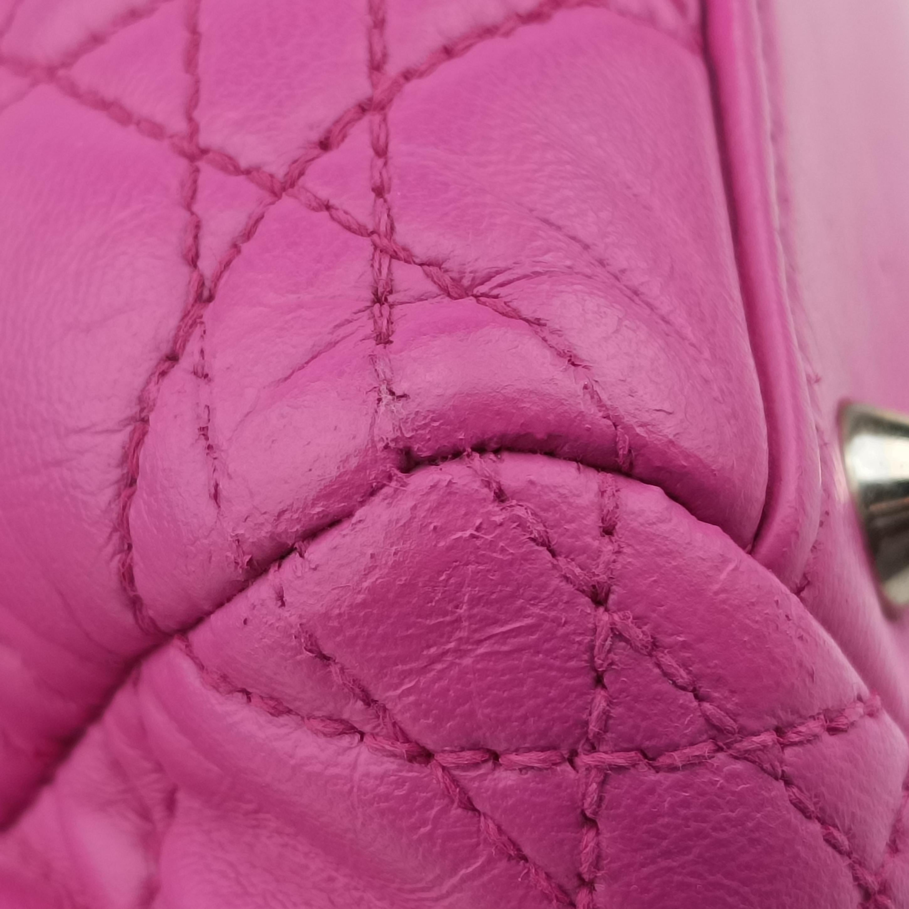 Pre-owned Christian Dior Kanage Soft Shopping Pink lambskin  shoulderbag | stylenewstar