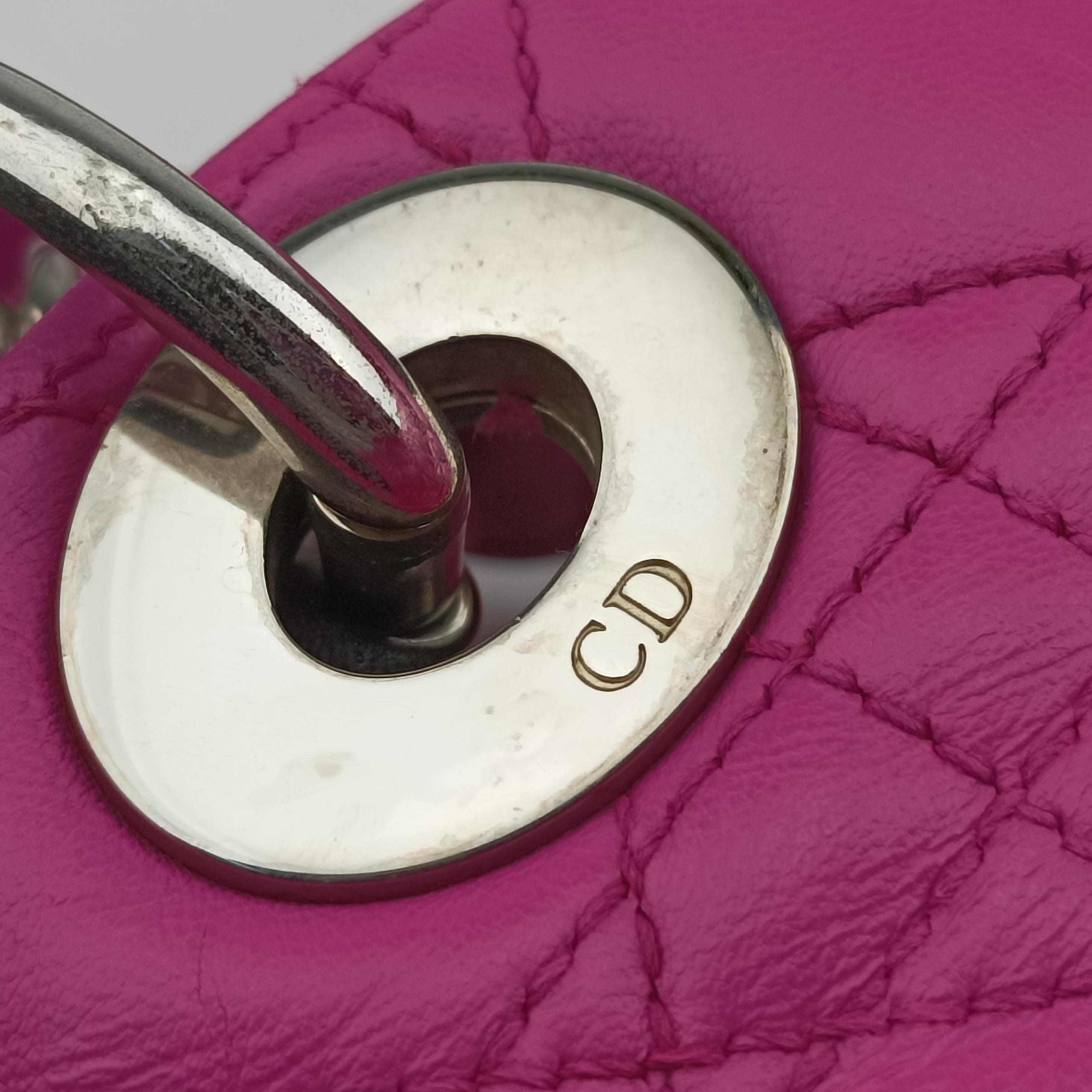 Pre-owned Christian Dior Kanage Soft Shopping Pink lambskin  shoulderbag | stylenewstar