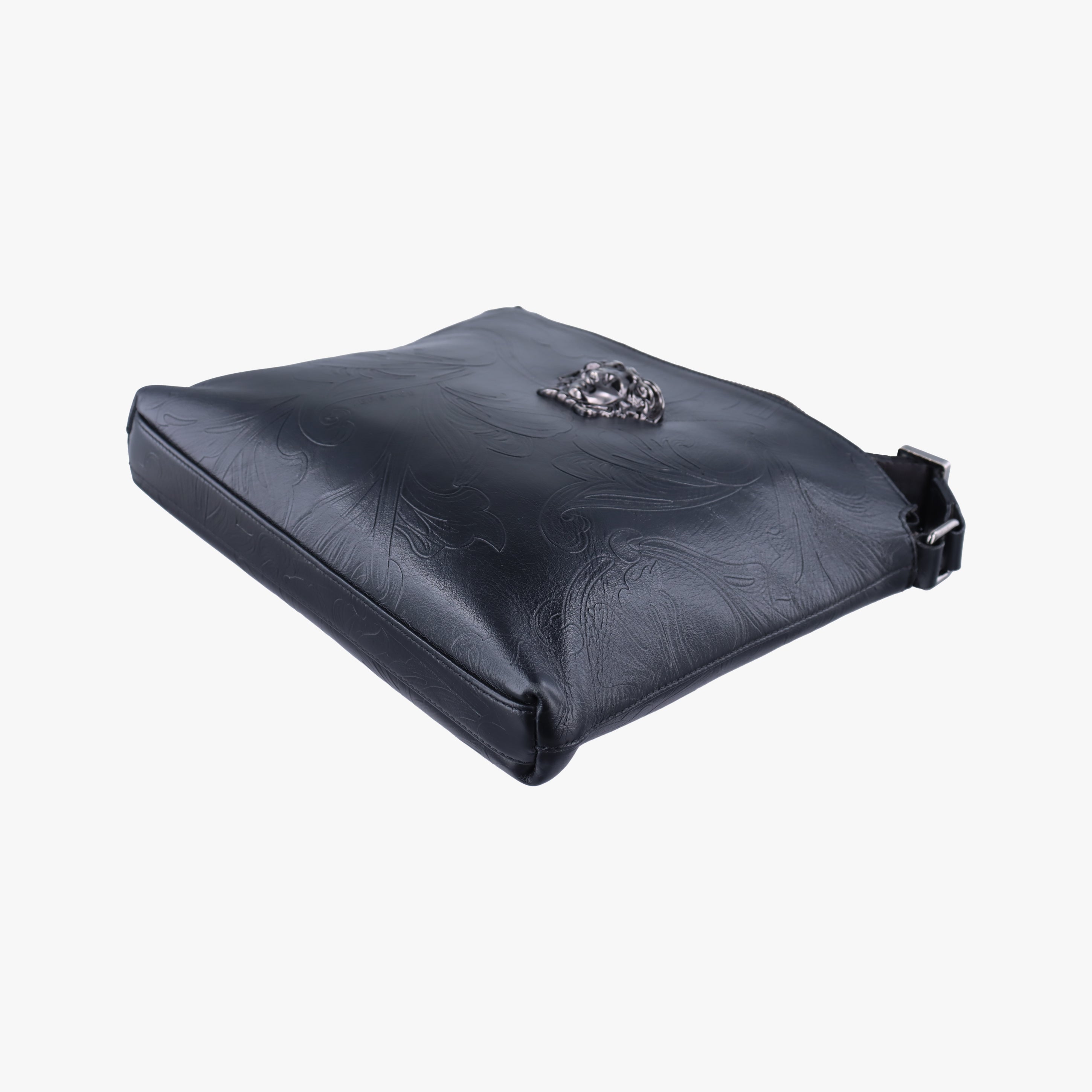 Pre-owned VERSACE Medusa Black Leather  shoulderbag | stylenewstar
