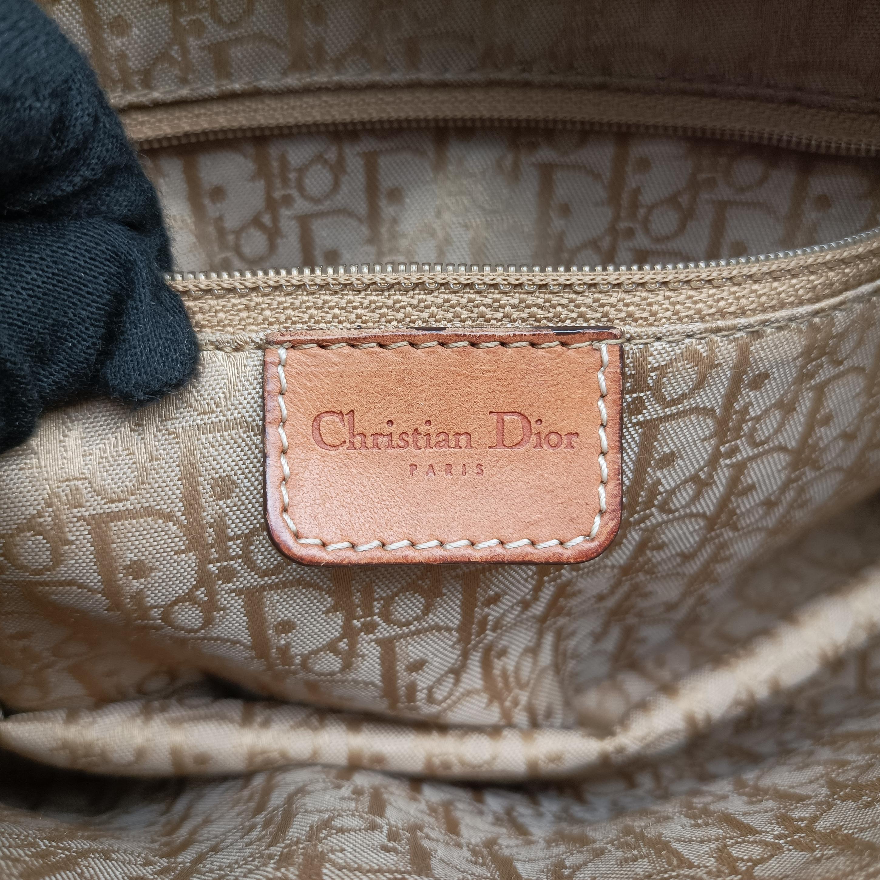 Pre-owned Christian Dior Street Chic Beige×brown×orange Leather  shoulderbag | stylenewstar