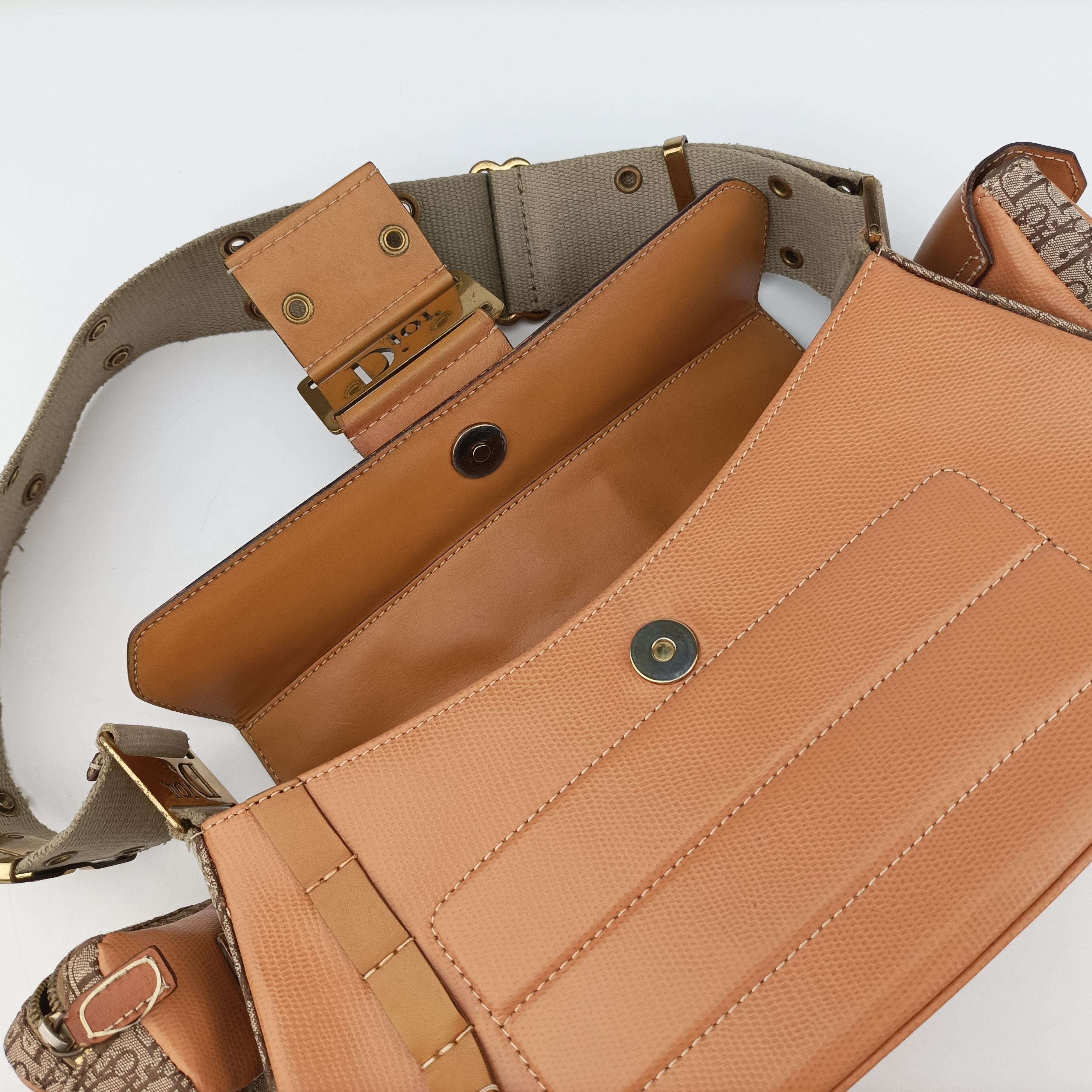 Pre-owned Christian Dior Street Chic Beige×brown×orange Leather  shoulderbag | stylenewstar