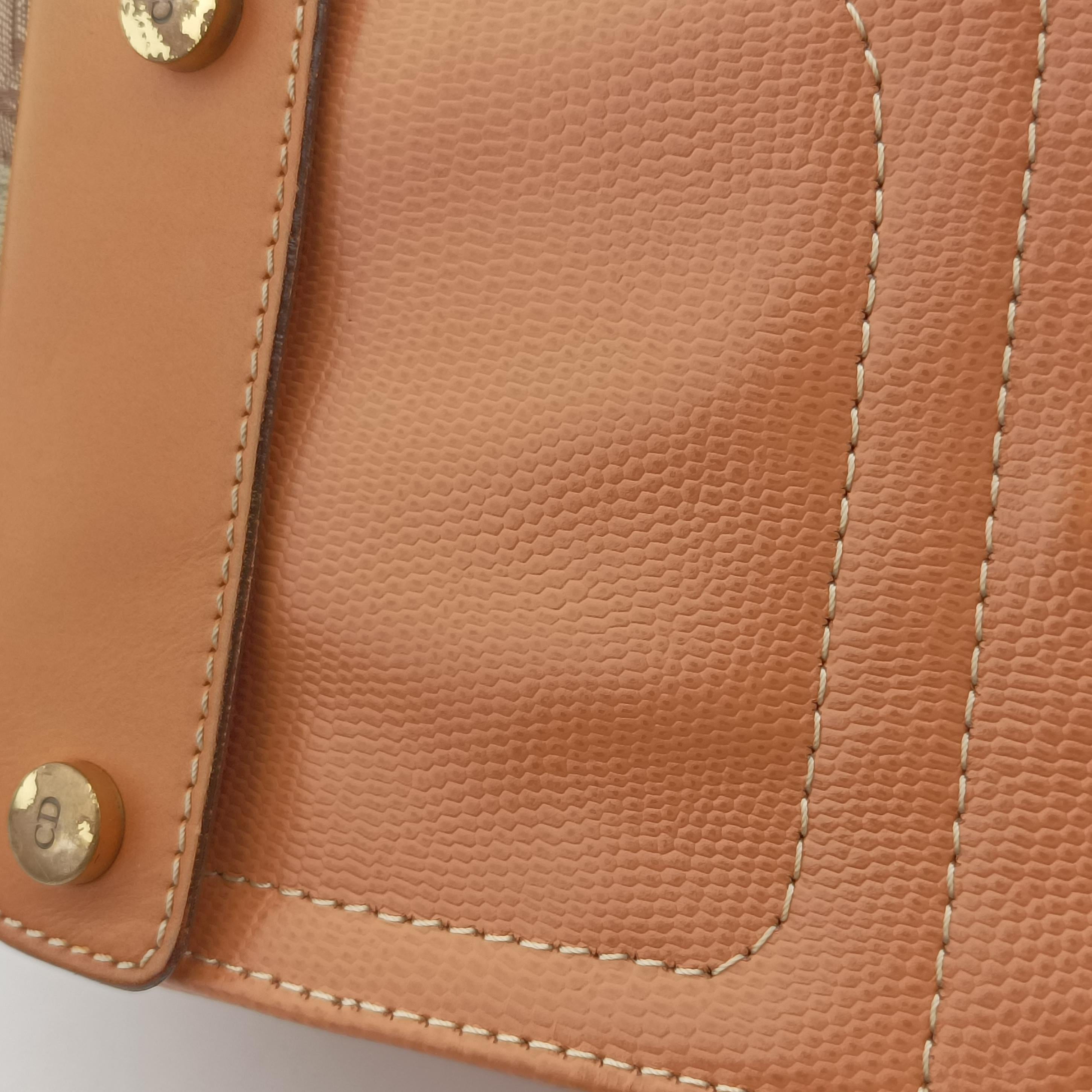 Pre-owned Christian Dior Street Chic Beige×brown×orange Leather  shoulderbag | stylenewstar