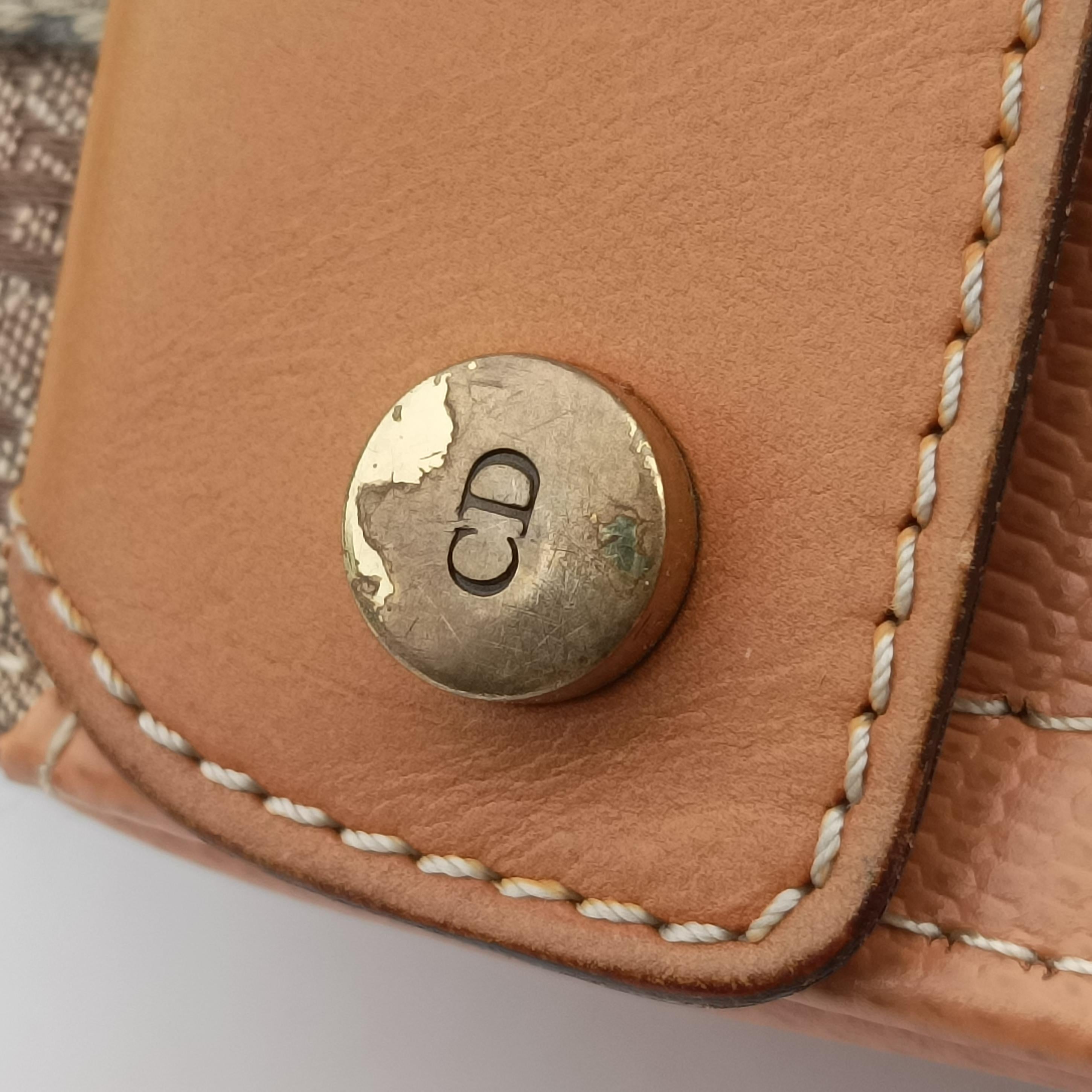 Pre-owned Christian Dior Street Chic Beige×brown×orange Leather  shoulderbag | stylenewstar