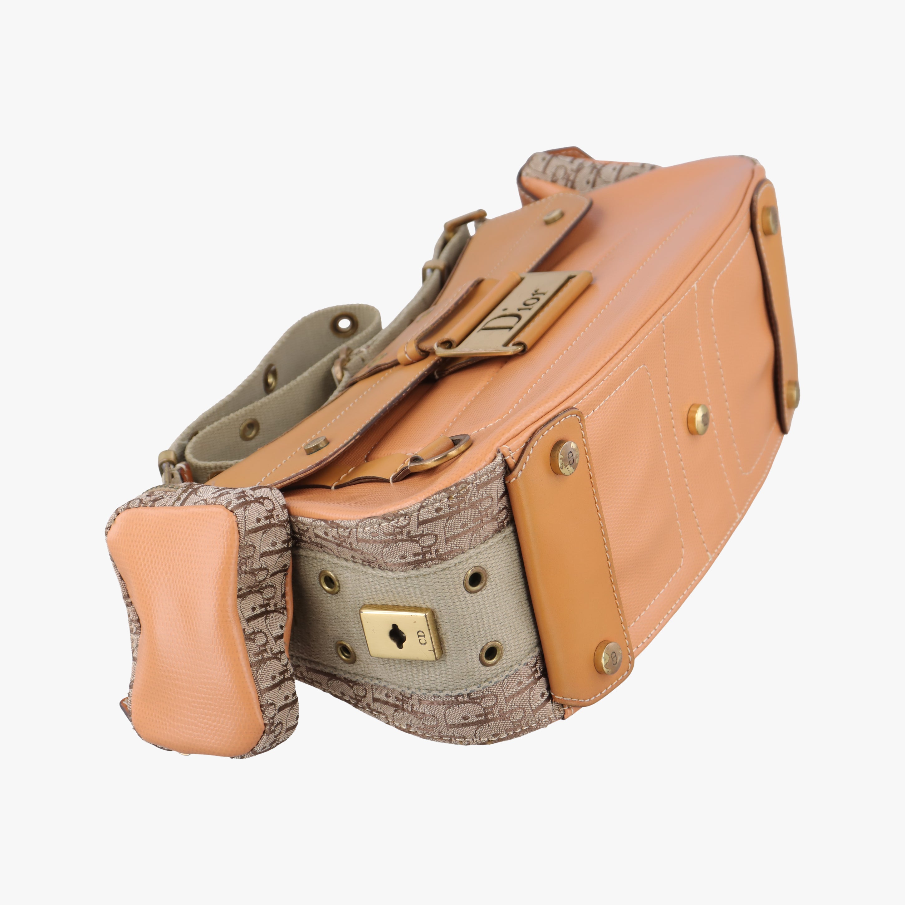 Pre-owned Christian Dior Street Chic Beige×brown×orange Leather  shoulderbag | stylenewstar