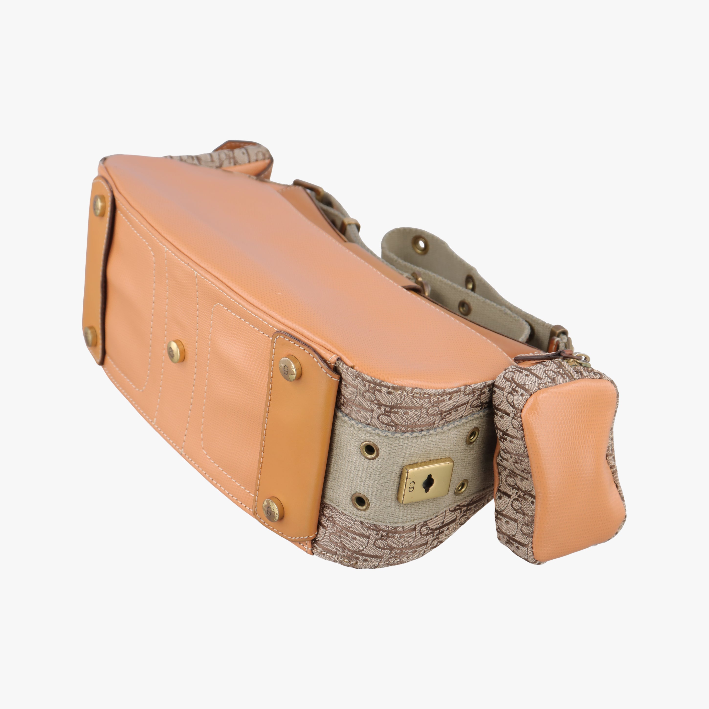 Pre-owned Christian Dior Street Chic Beige×brown×orange Leather  shoulderbag | stylenewstar