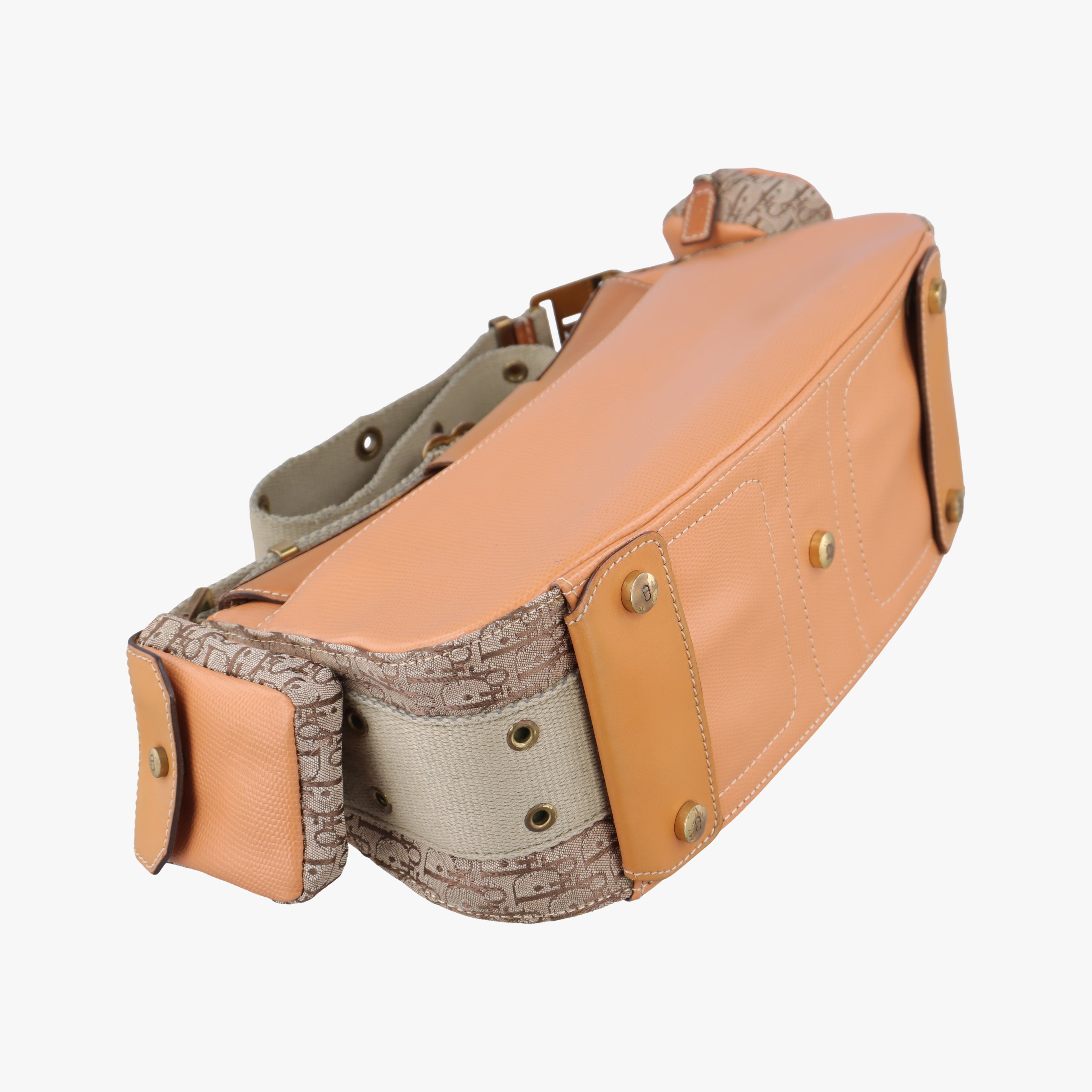 Pre-owned Christian Dior Street Chic Beige×brown×orange Leather  shoulderbag | stylenewstar