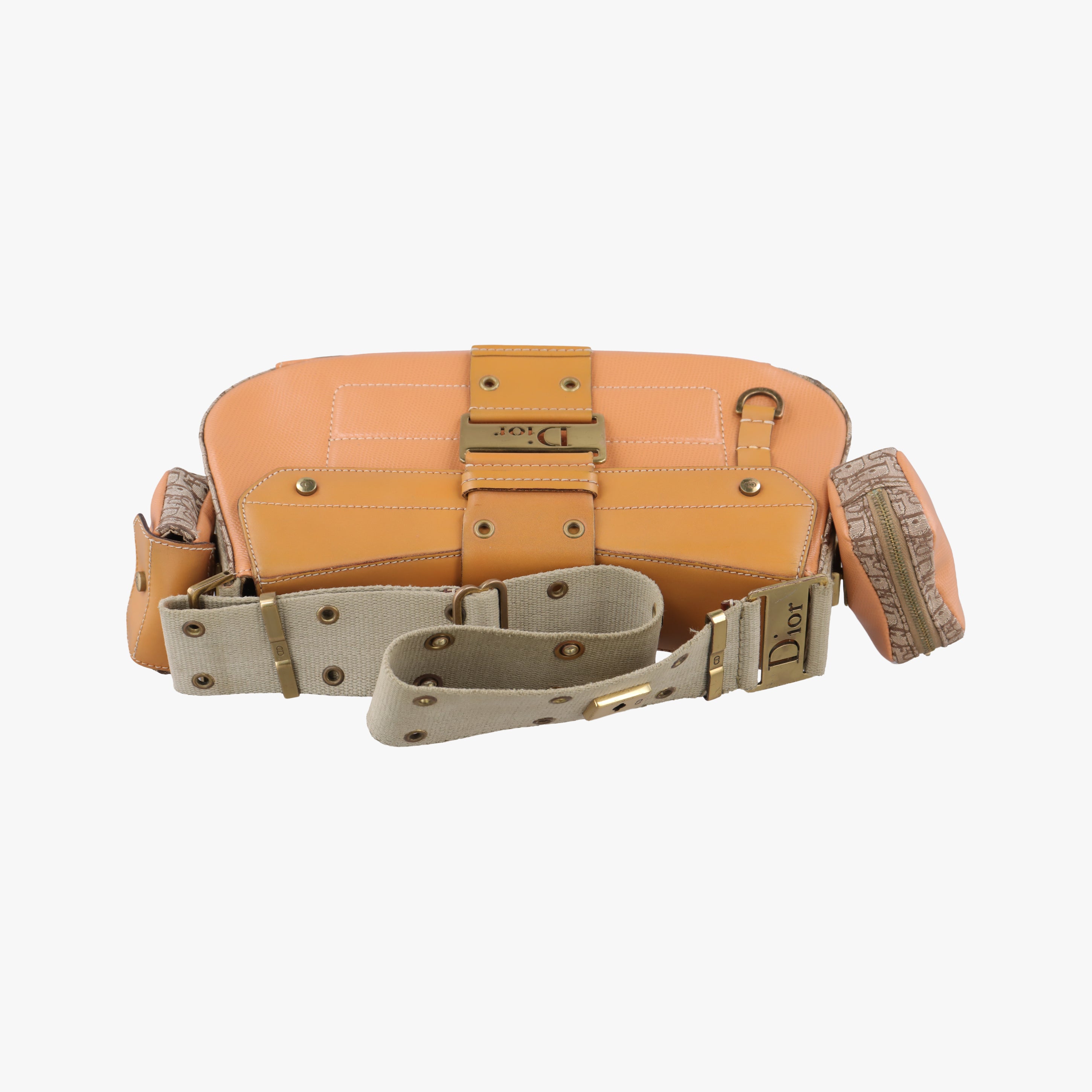 Pre-owned Christian Dior Street Chic Beige×brown×orange Leather  shoulderbag | stylenewstar