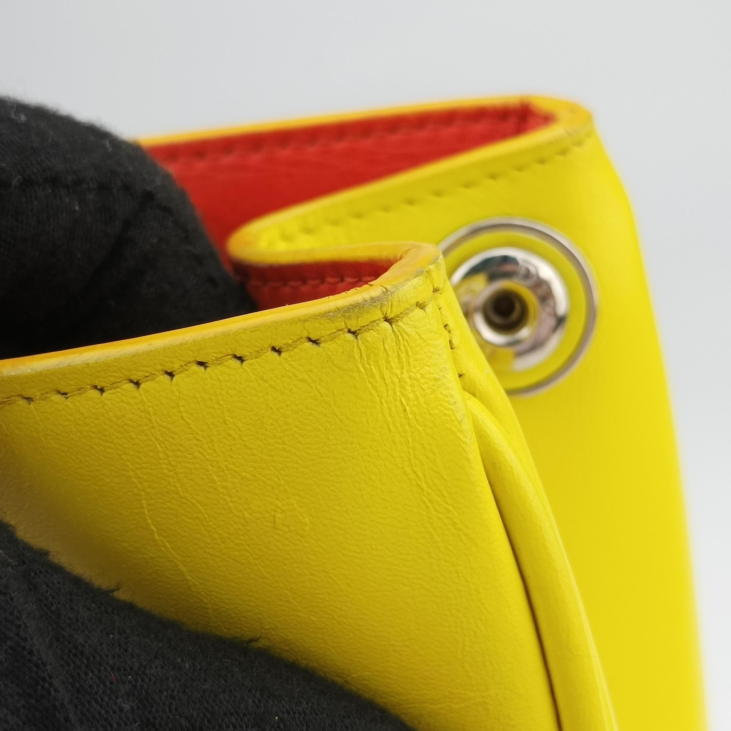 Secondhand Christian Dior Lady Dior Red x Yellow leather  shoulderbag | stylenewstar