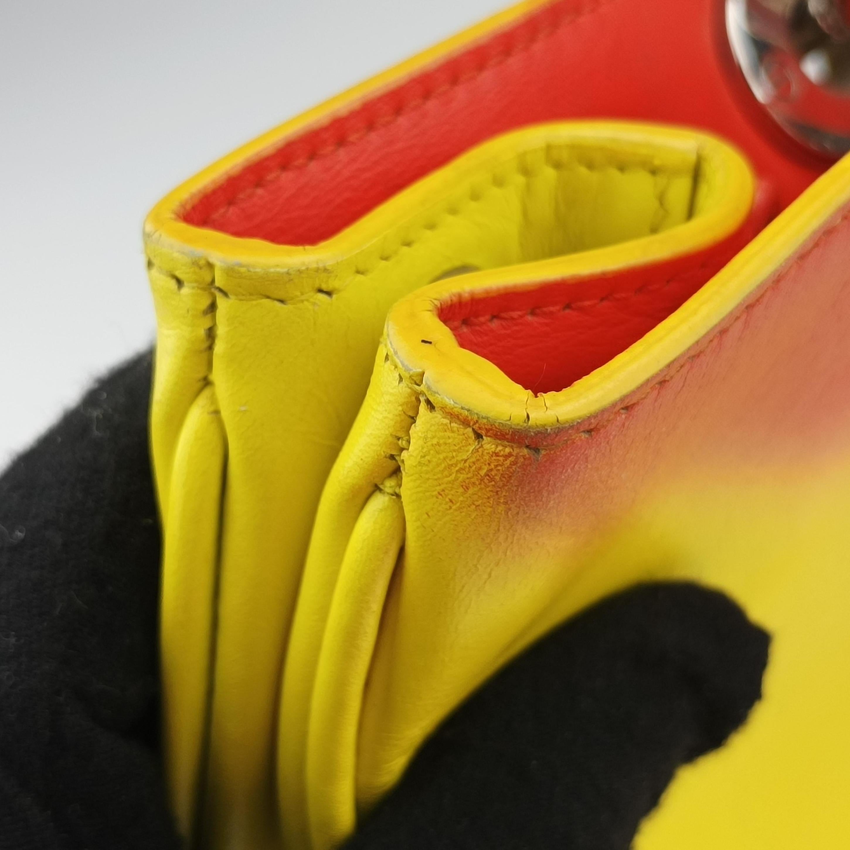Secondhand Christian Dior Lady Dior Red x Yellow leather  shoulderbag | stylenewstar