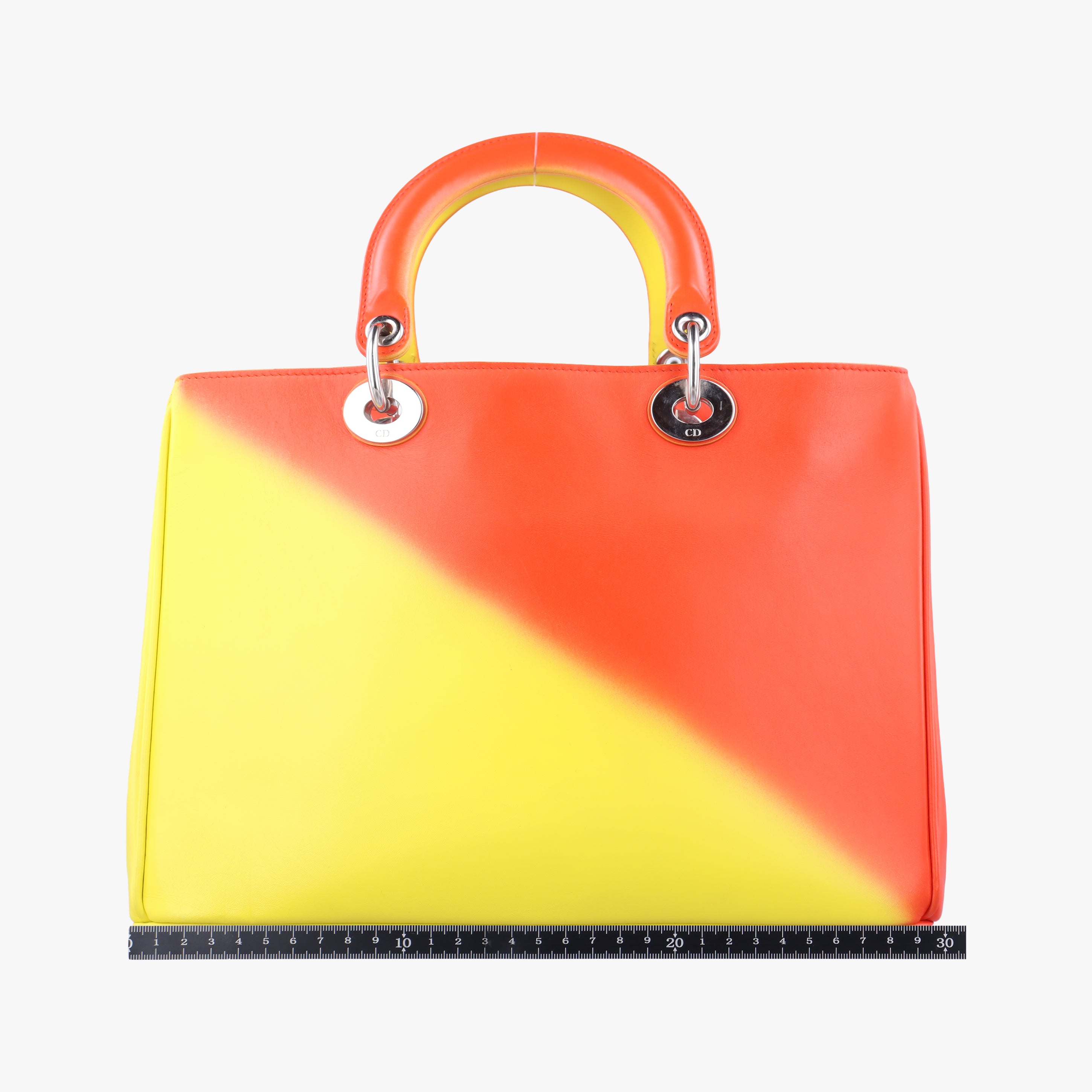 Secondhand Christian Dior Lady Dior Red x Yellow leather  shoulderbag | stylenewstar