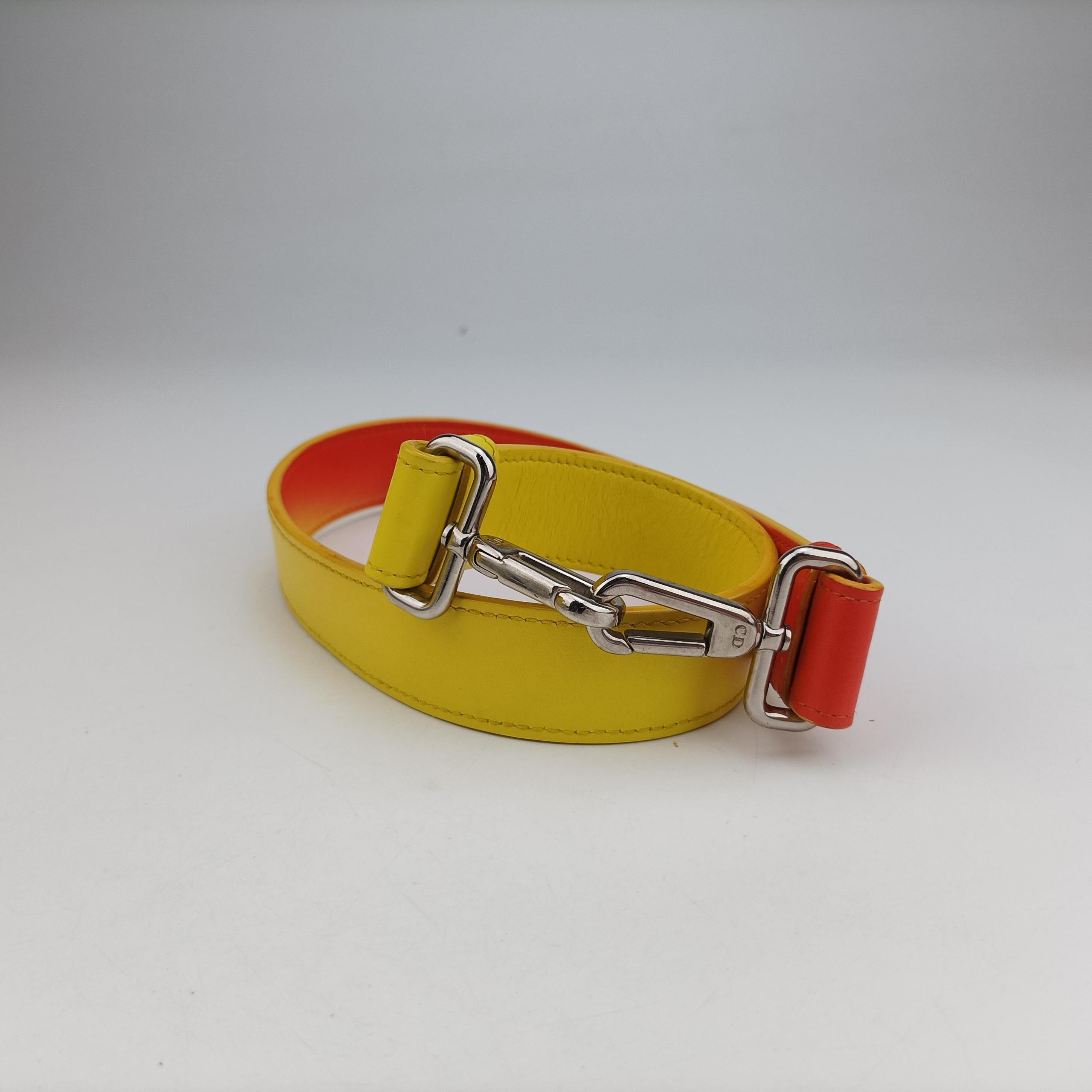 Secondhand Christian Dior Lady Dior Red x Yellow leather  shoulderbag | stylenewstar