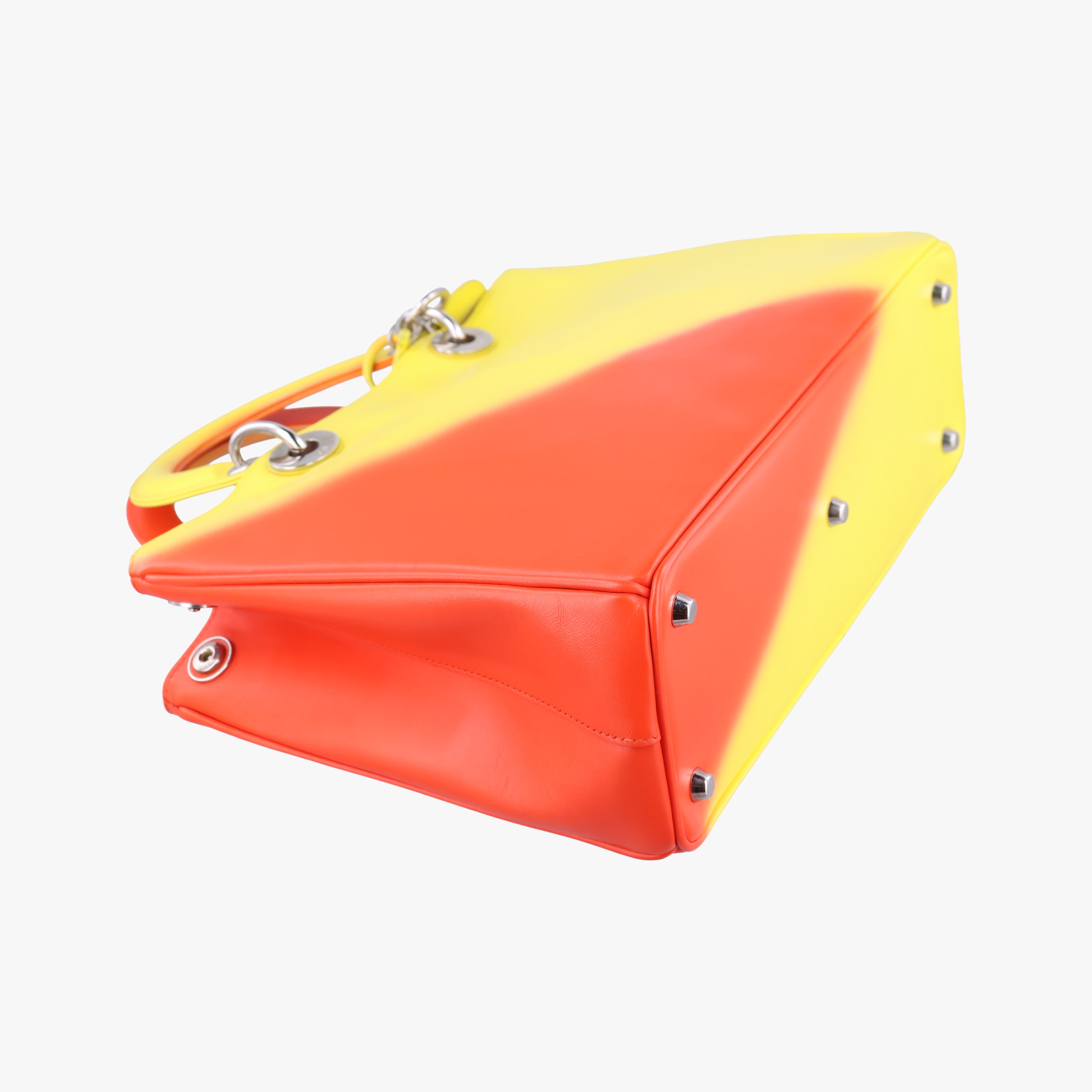 Secondhand Christian Dior Lady Dior Red x Yellow leather  shoulderbag | stylenewstar
