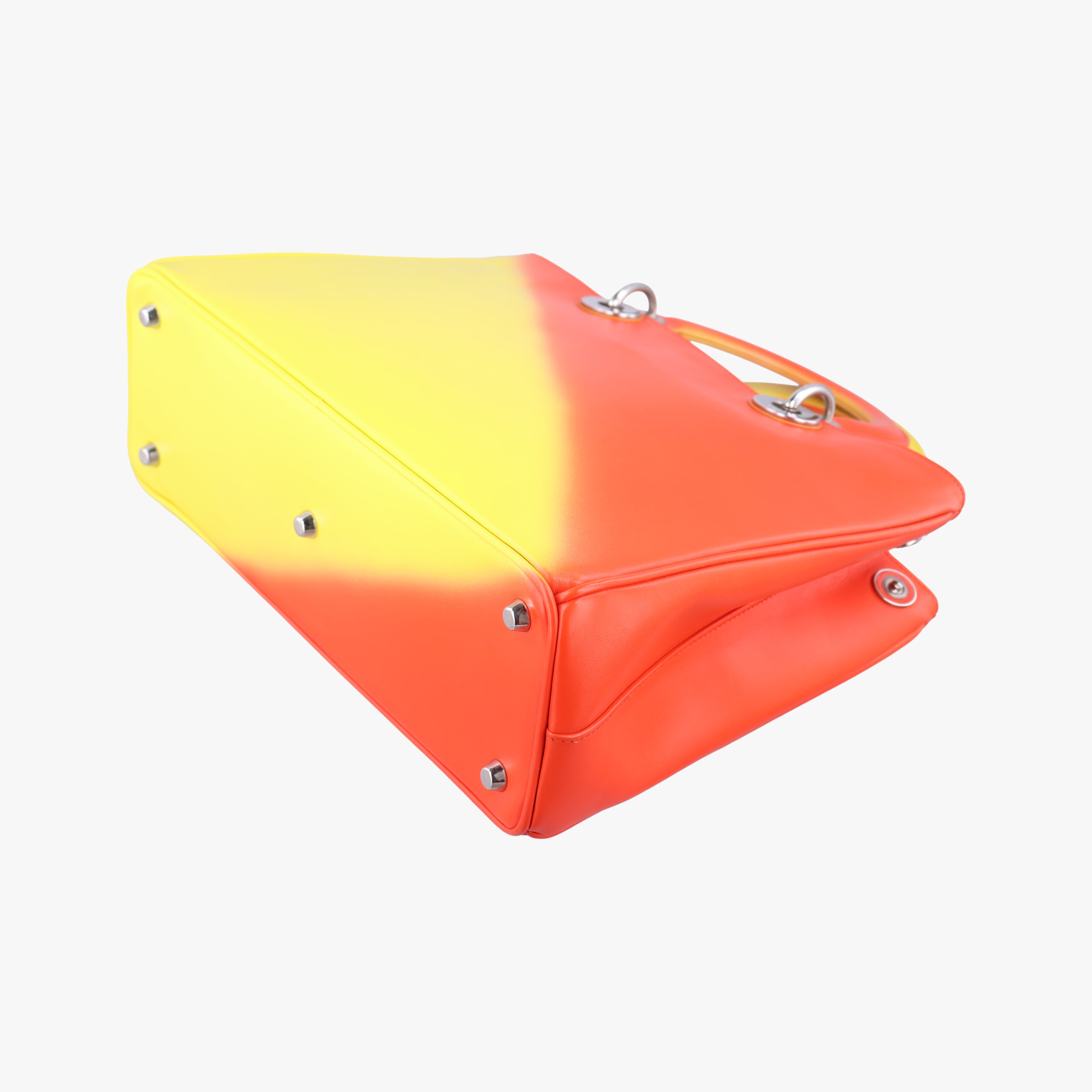 Secondhand Christian Dior Lady Dior Red x Yellow leather  shoulderbag | stylenewstar