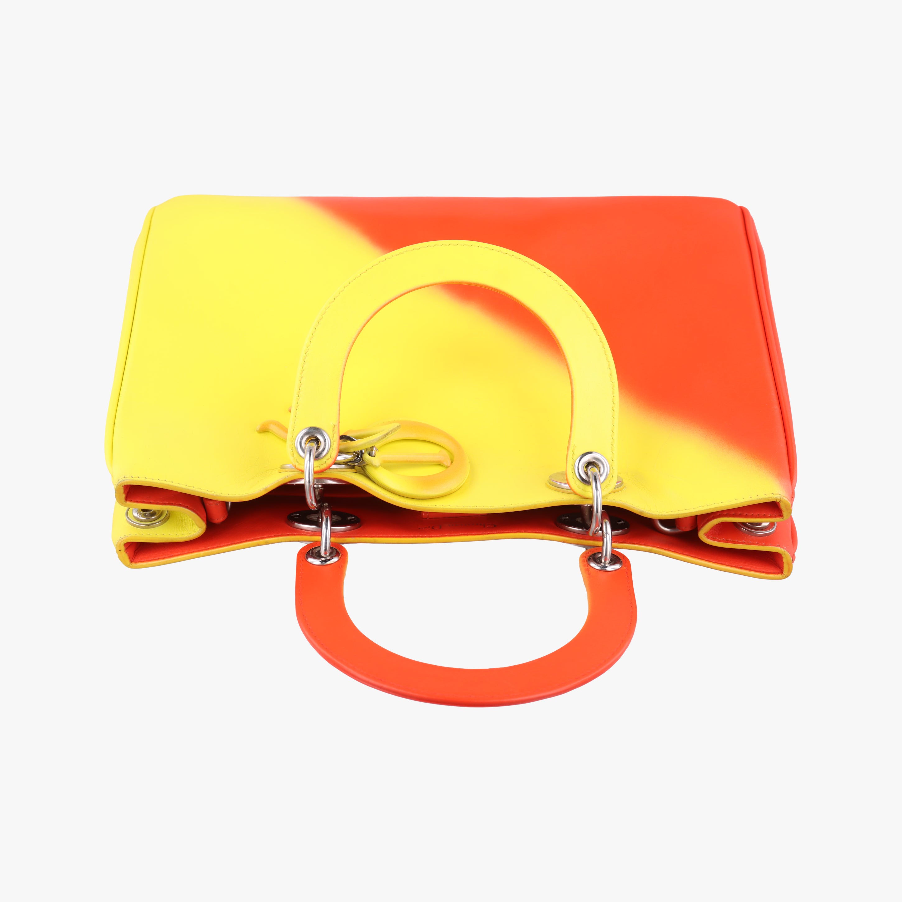 Secondhand Christian Dior Lady Dior Red x Yellow leather  shoulderbag | stylenewstar