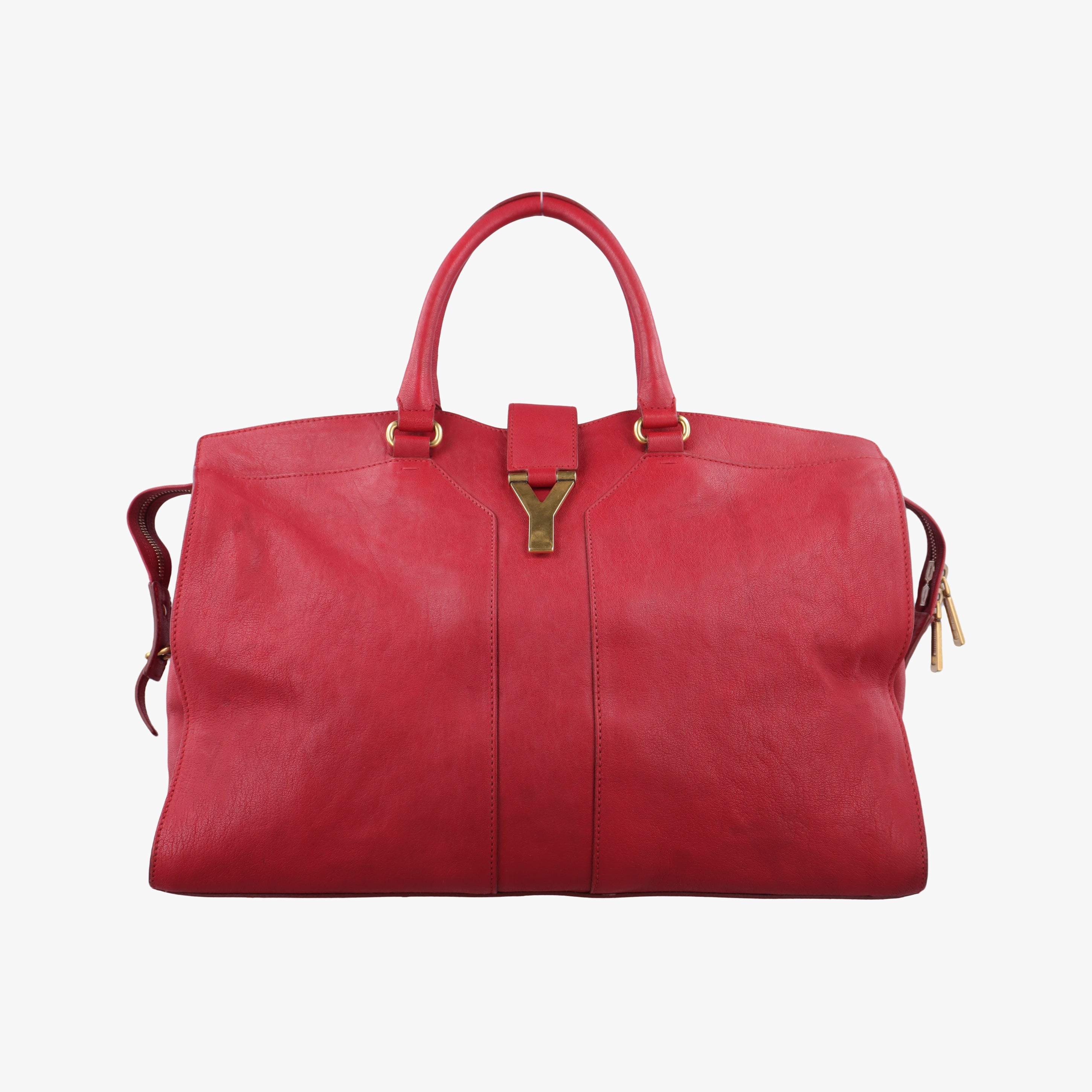Secondhand Yves Saint Laurent Y LIGNE Petit Cabas Red Leather 275091 handbag | stylenewstar