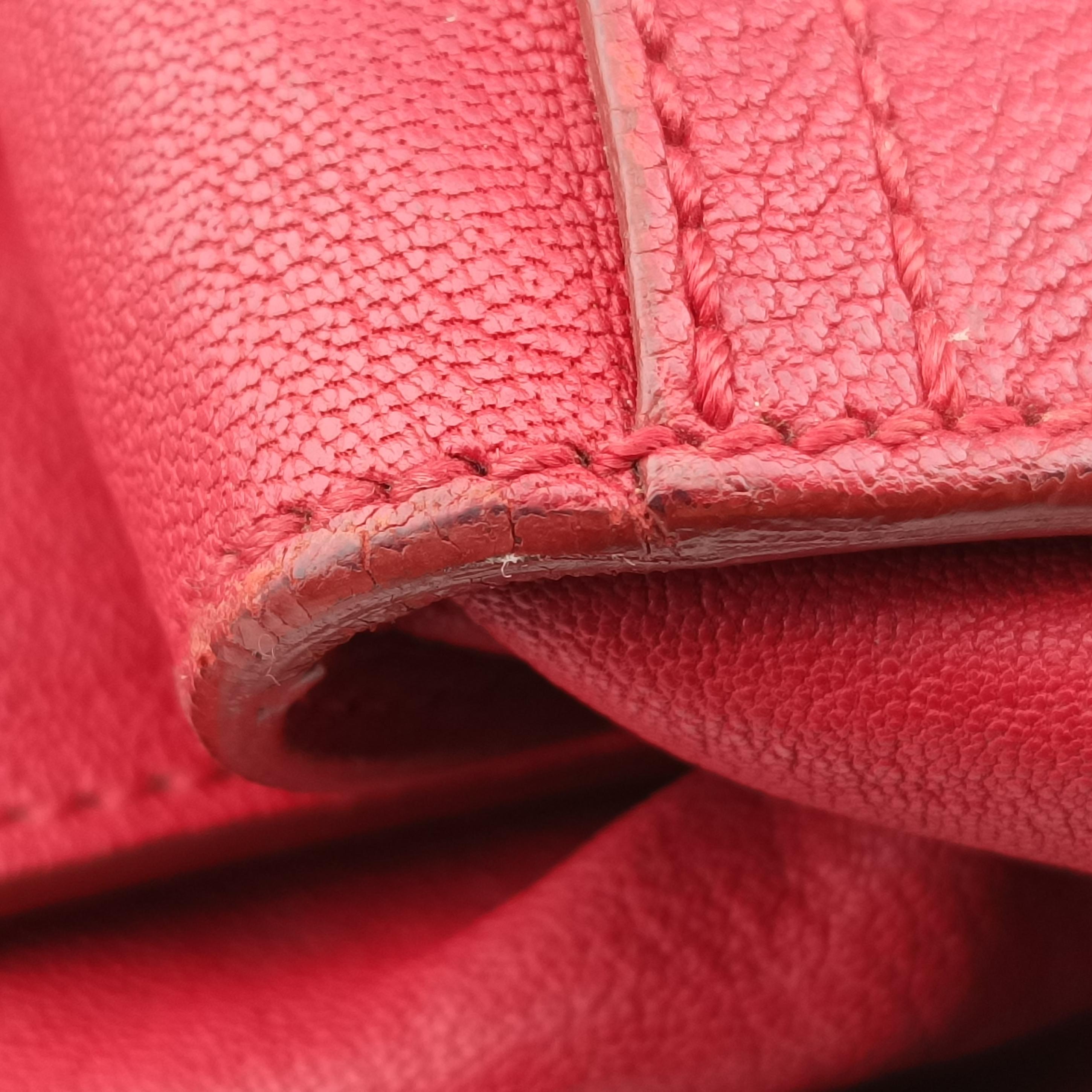 Secondhand Yves Saint Laurent Y LIGNE Petit Cabas Red Leather 275091 handbag | stylenewstar