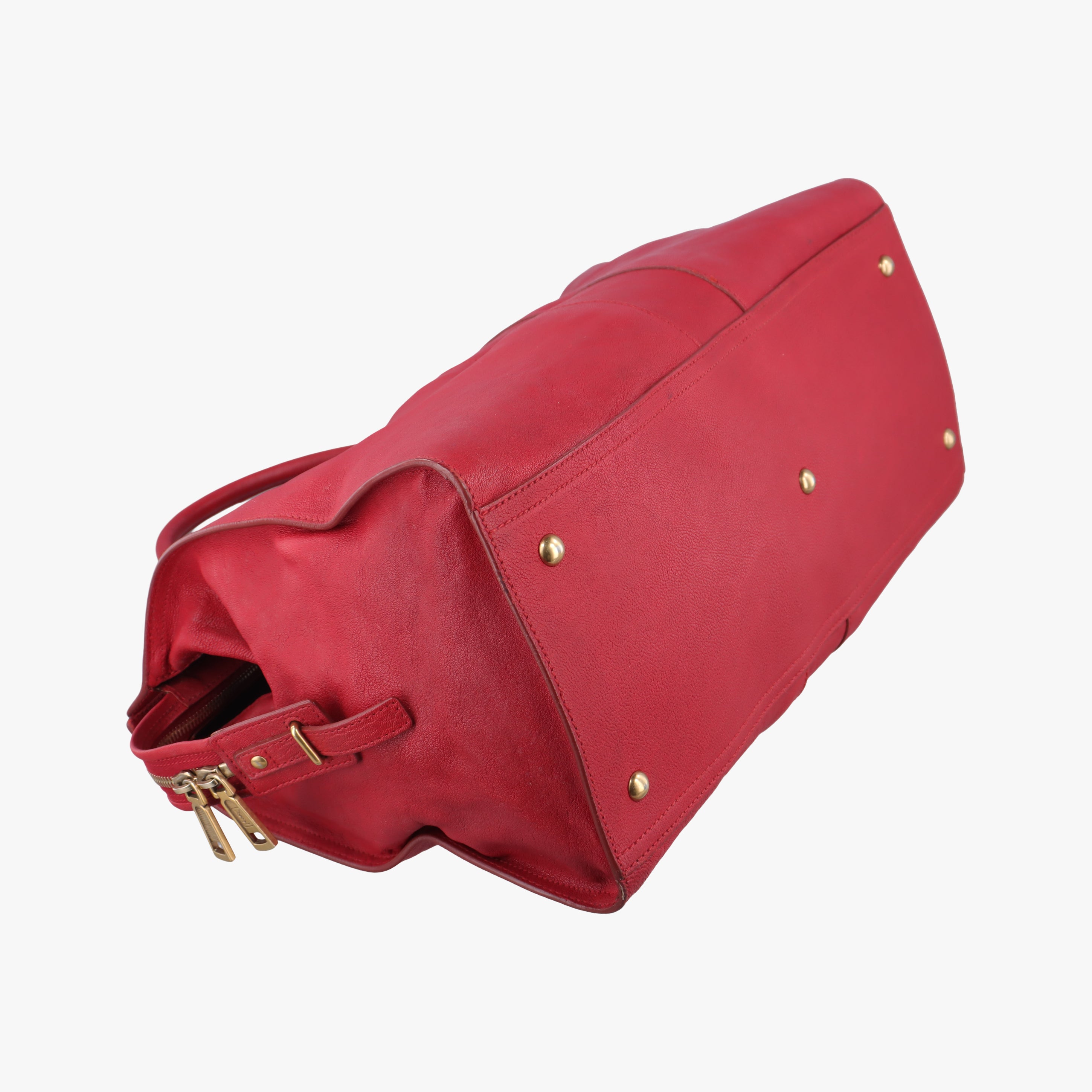 Secondhand Yves Saint Laurent Y LIGNE Petit Cabas Red Leather 275091 handbag | stylenewstar