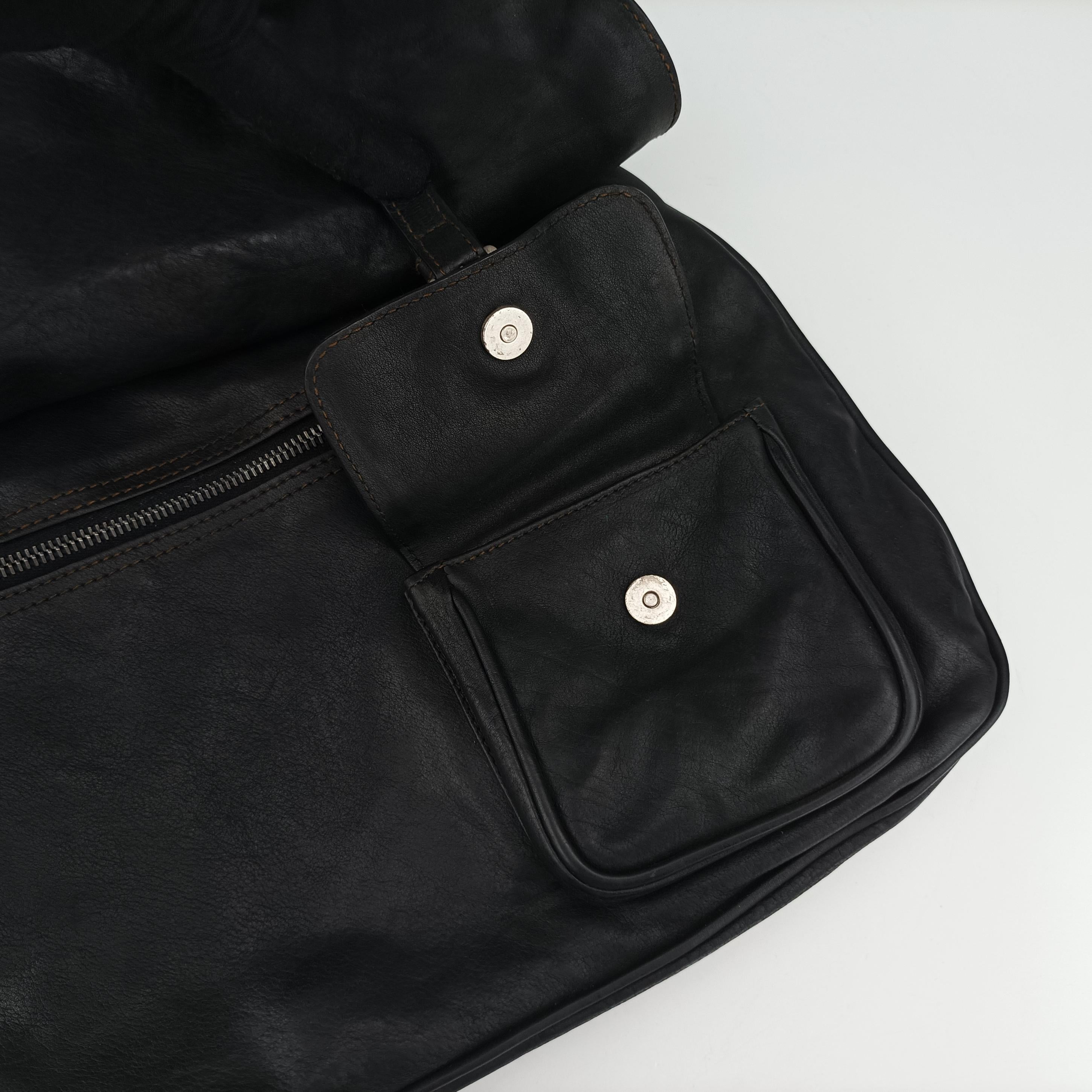 Pre-owned Christian Dior Gaucho Black × Brown Leather  handbag | stylenewstar