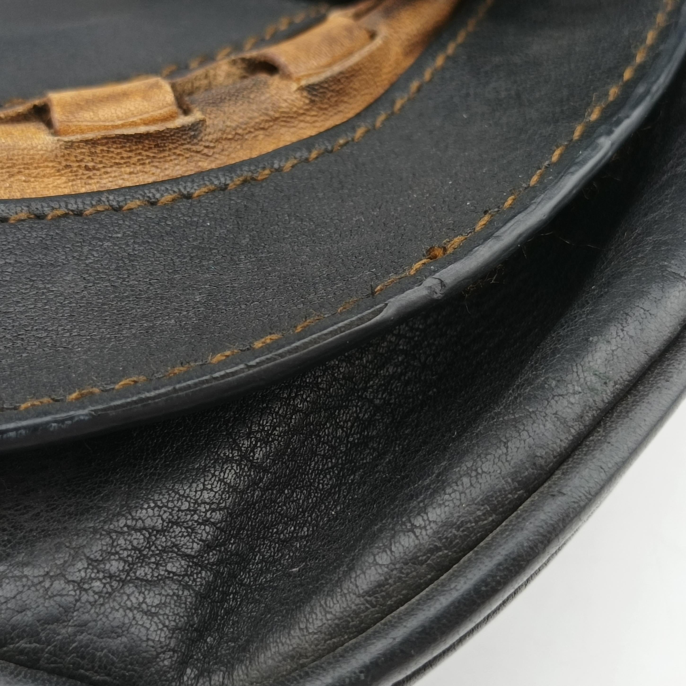 Pre-owned Christian Dior Gaucho Black × Brown Leather  handbag | stylenewstar