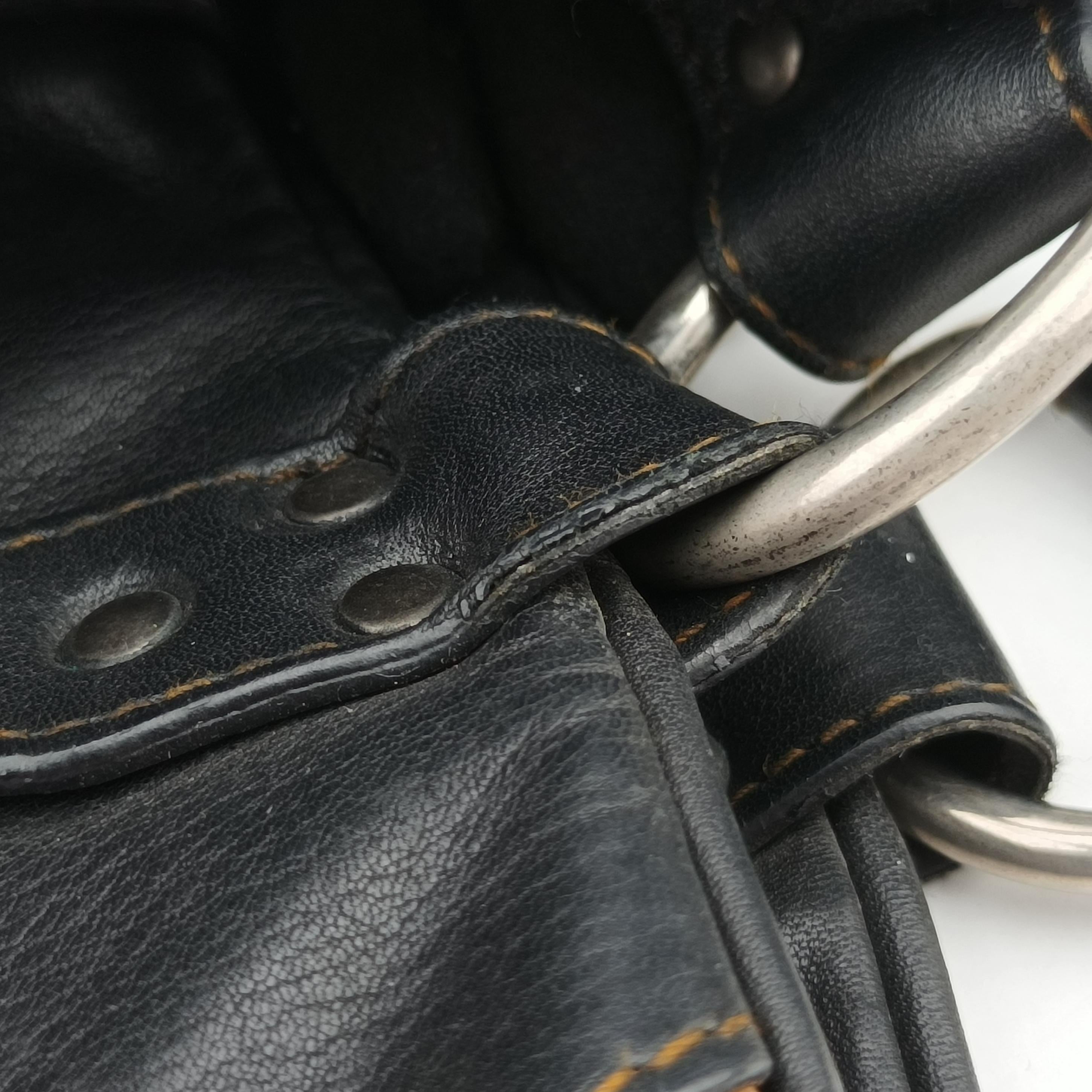 Pre-owned Christian Dior Gaucho Black × Brown Leather  handbag | stylenewstar