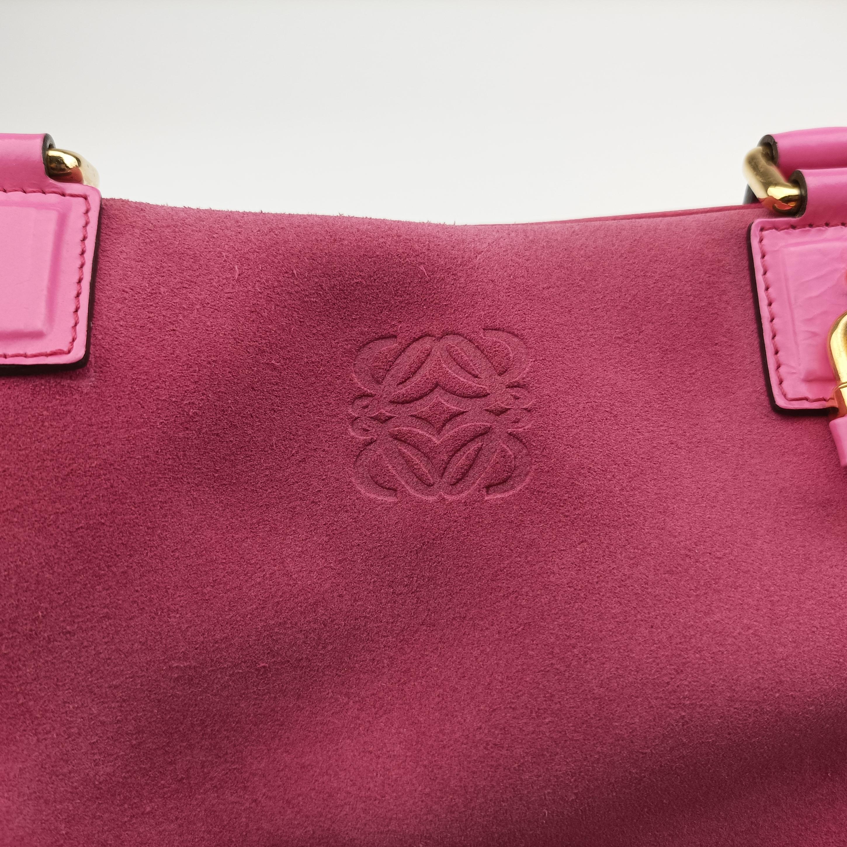 Pre-owned Loewe Amazona36 Pink Leather  handbag | stylenewstar