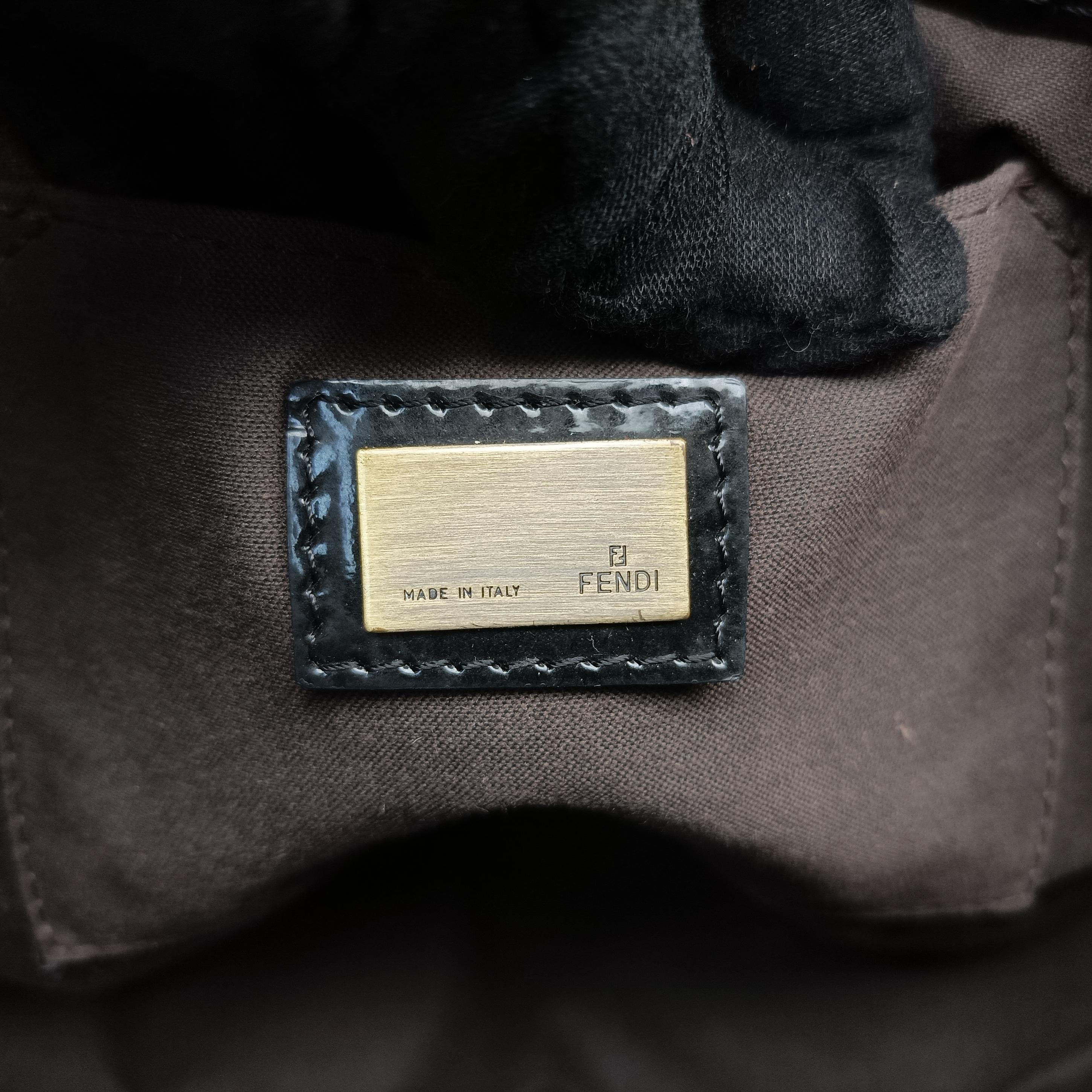 Vintage Fendi buckle Brown×Multicolour velour  handbag | stylenewstar