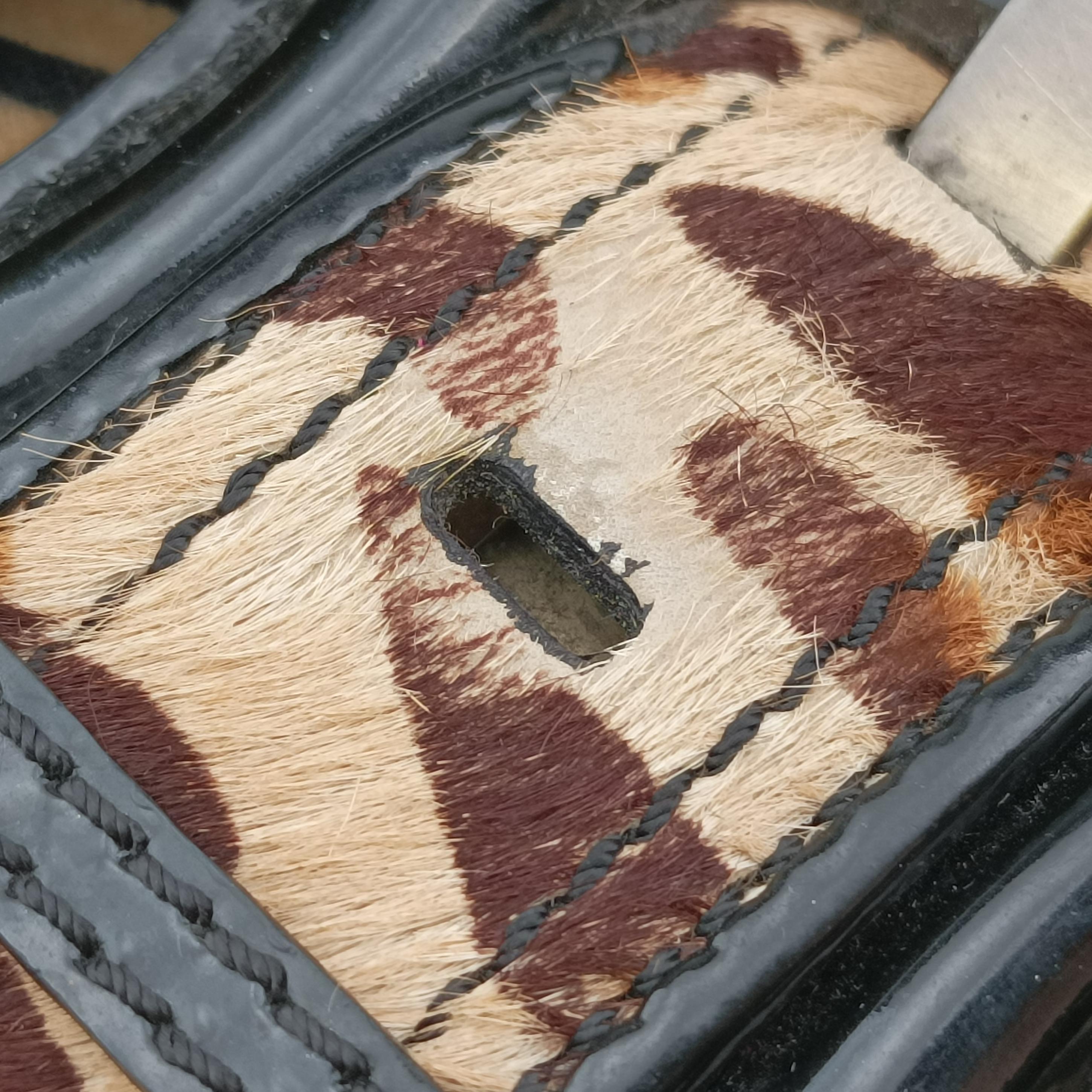 Vintage Fendi buckle Brown×Multicolour velour  handbag | stylenewstar