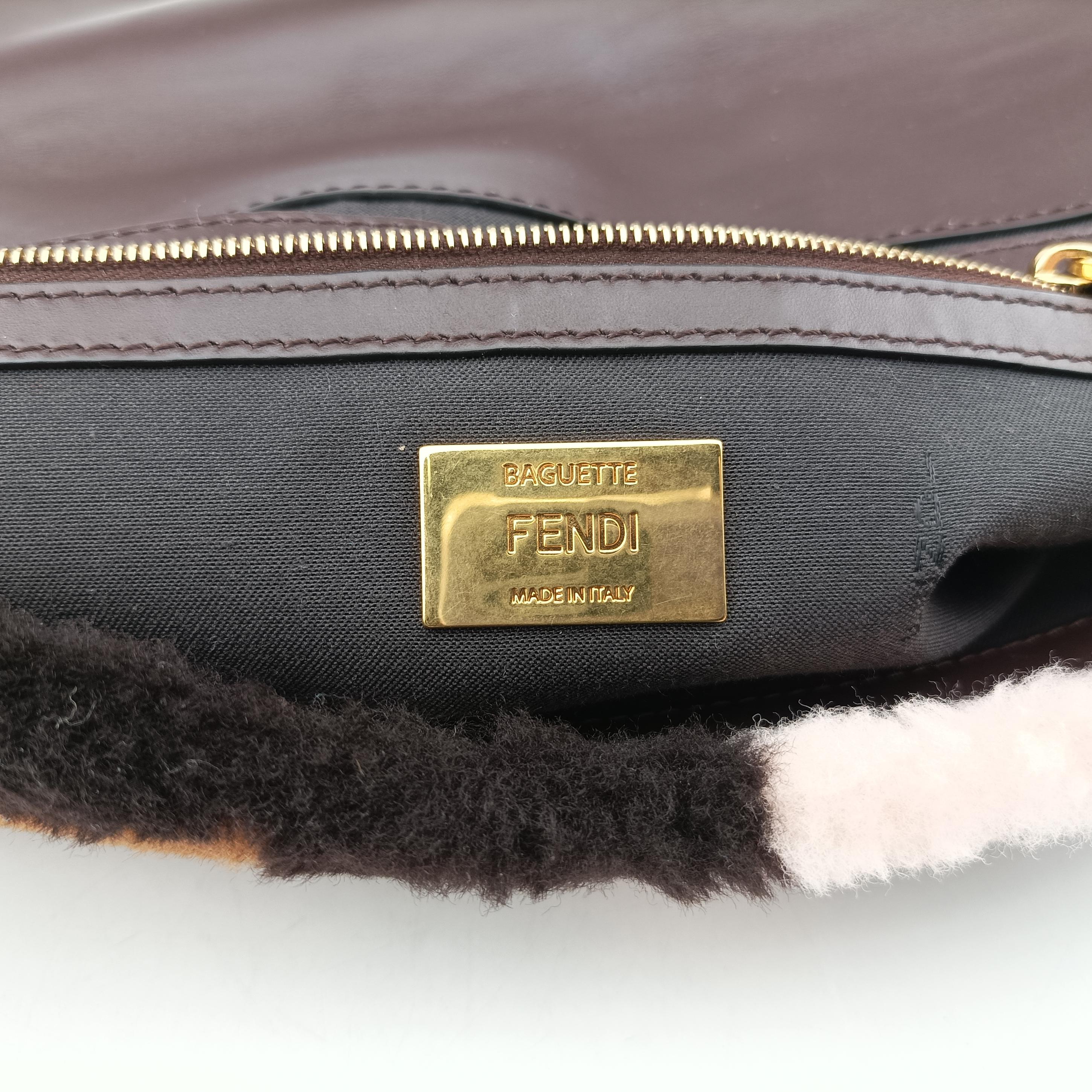 Vintage Fendi BAGUETTE Multicolour fur 8BR771 shoulderbag | stylenewstar