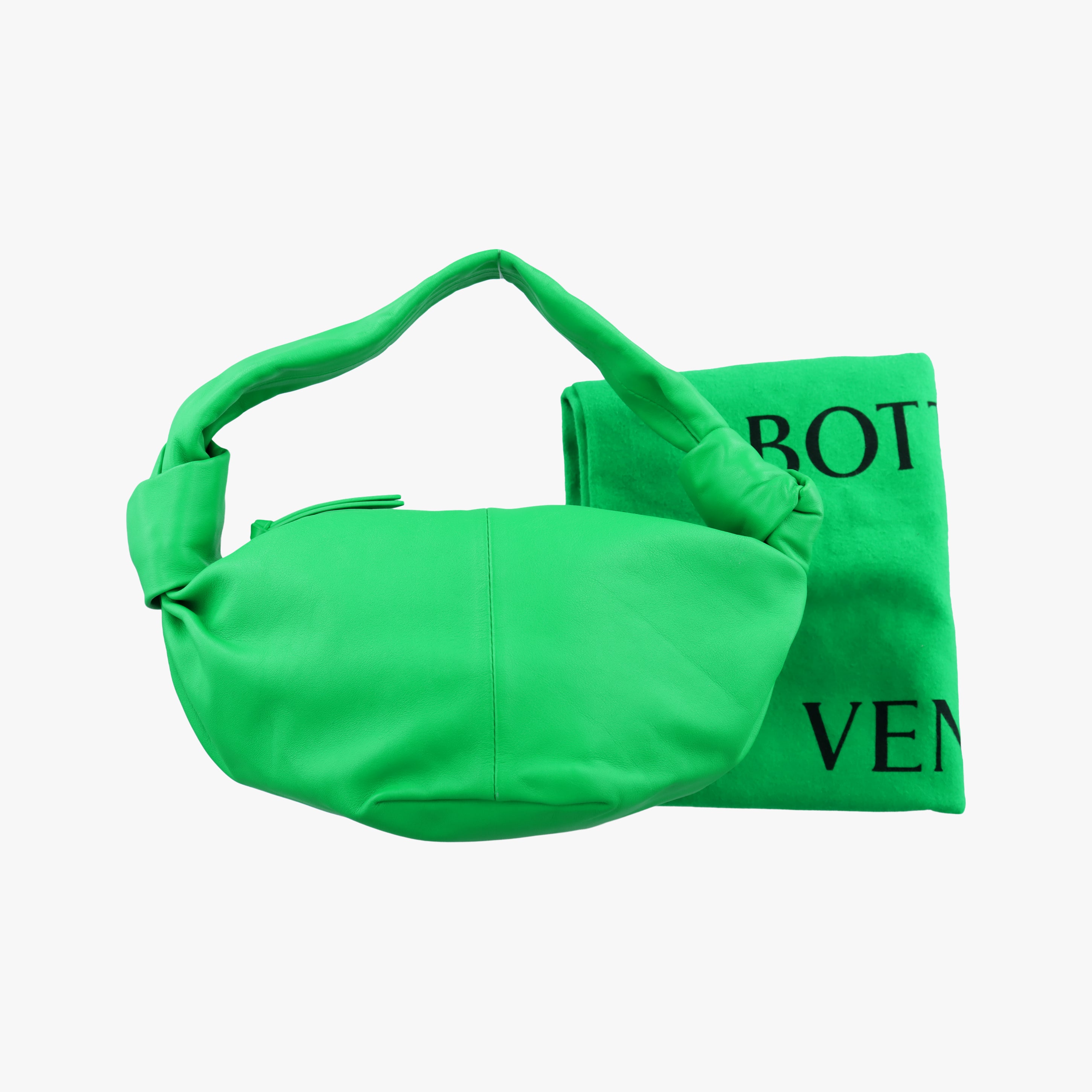 Secondhand Bottega Veneta Double Knot Green lambskin  handbag | stylenewstar
