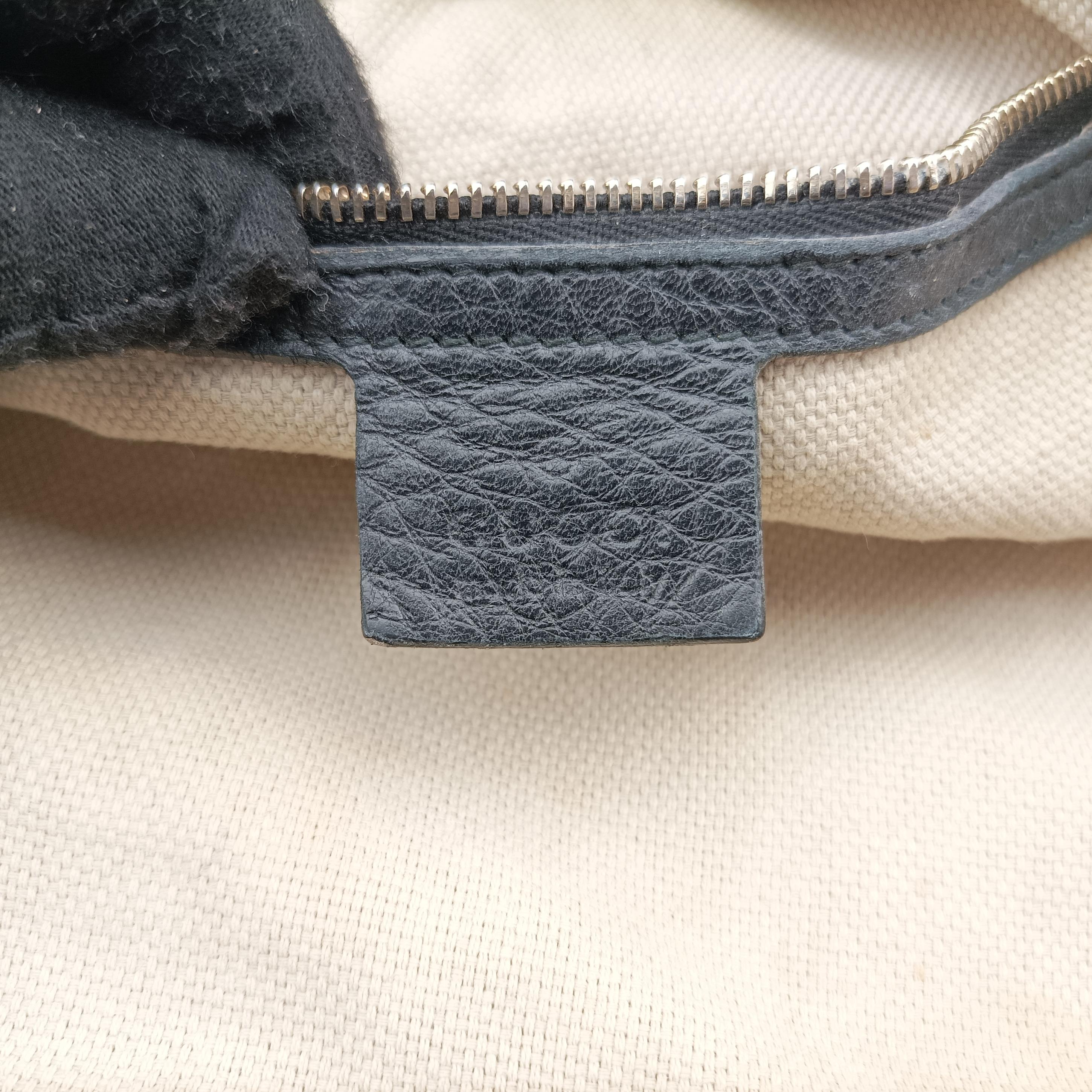 Pre-owned Gucci Soho Black Leather 308981 shoulderbag | stylenewstar