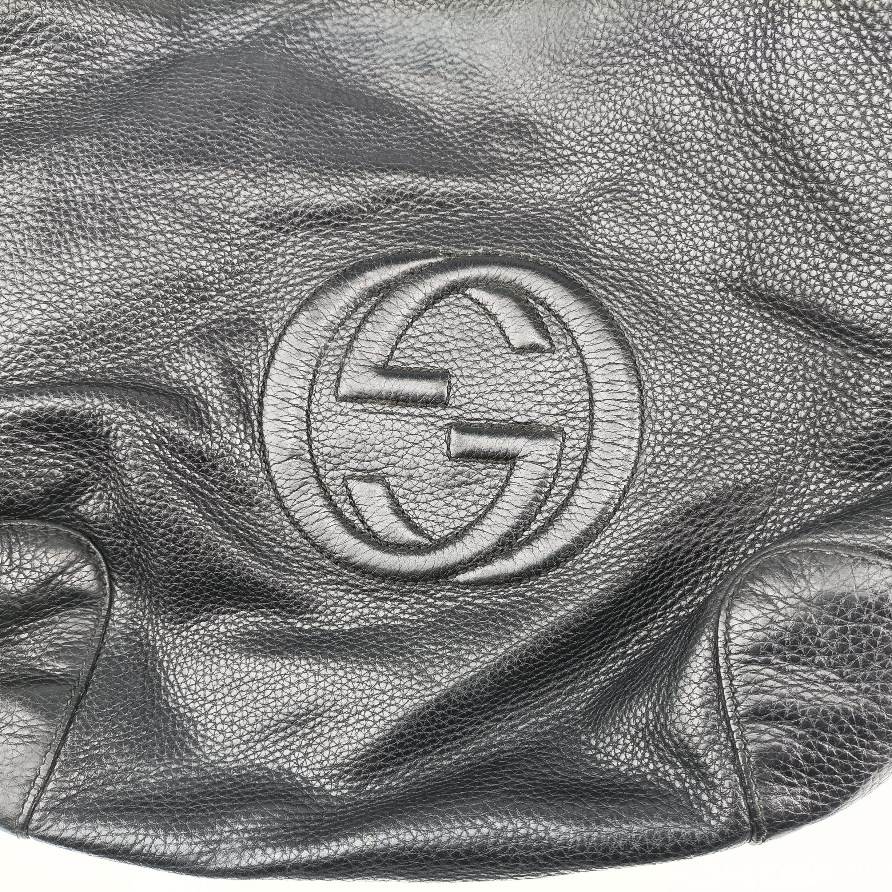 Pre-owned Gucci Soho Black Leather 308981 shoulderbag | stylenewstar