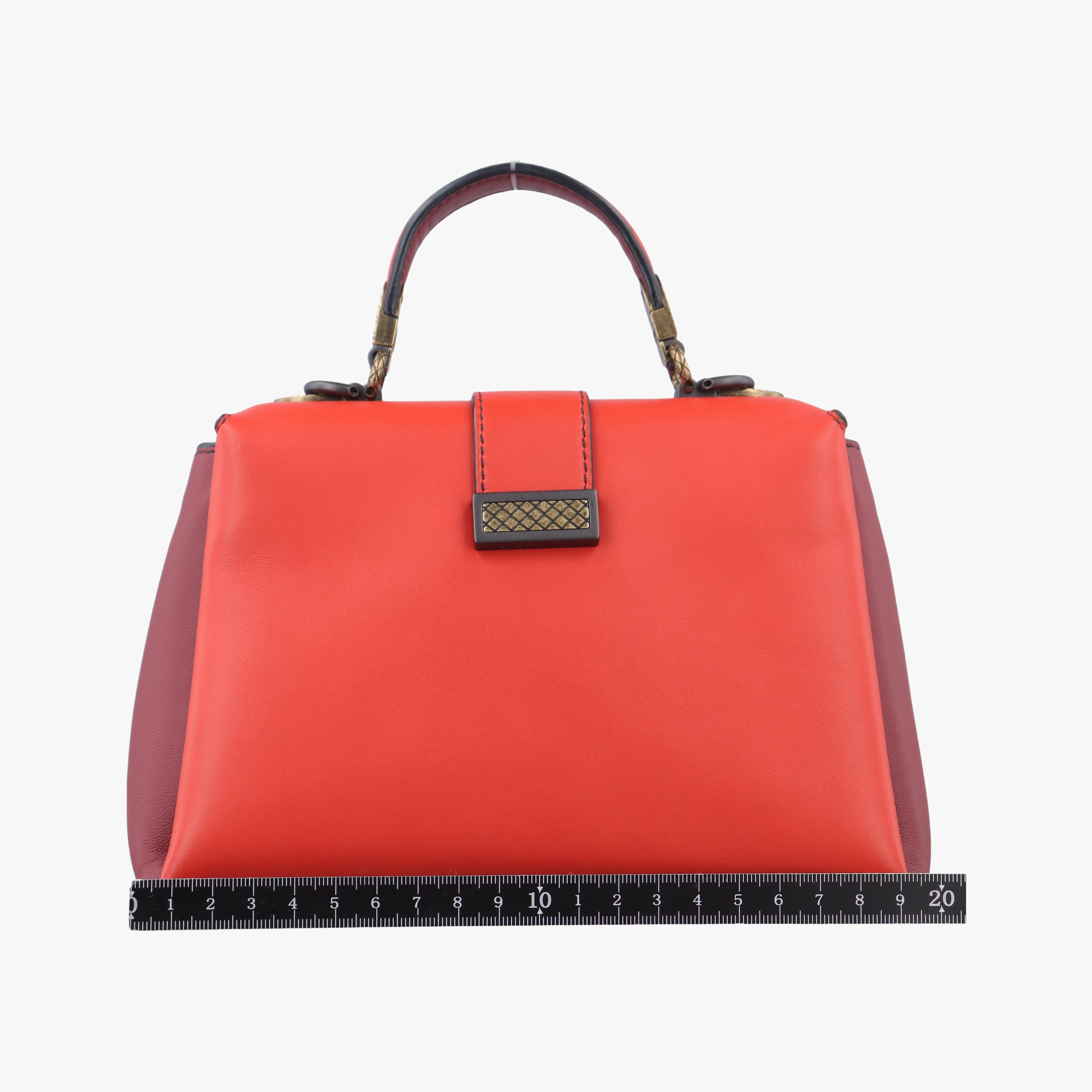 Secondhand Bottega Veneta Tricolor Piazza Orange leather  shoulderbag | stylenewstar