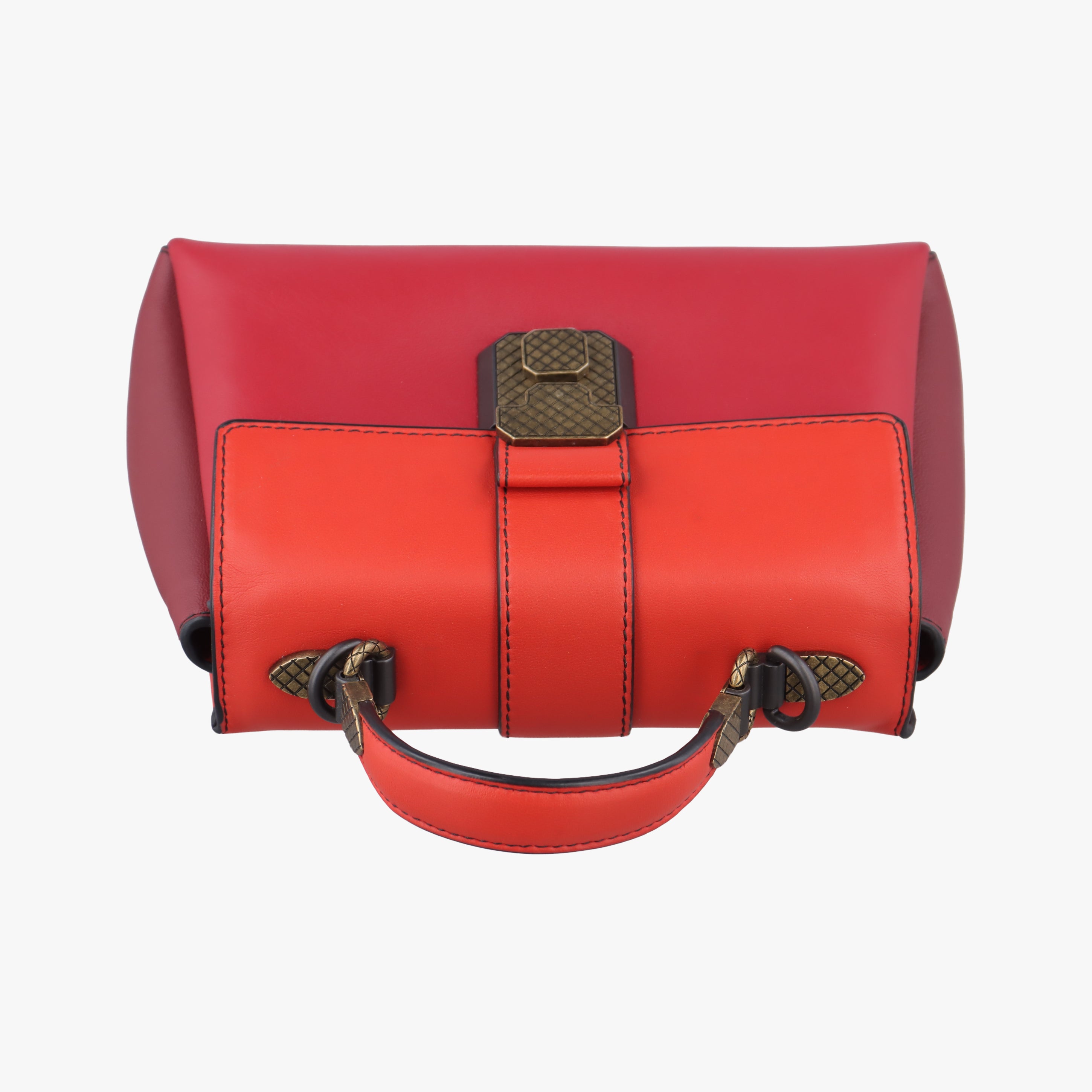 Secondhand Bottega Veneta Tricolor Piazza Orange leather  shoulderbag | stylenewstar
