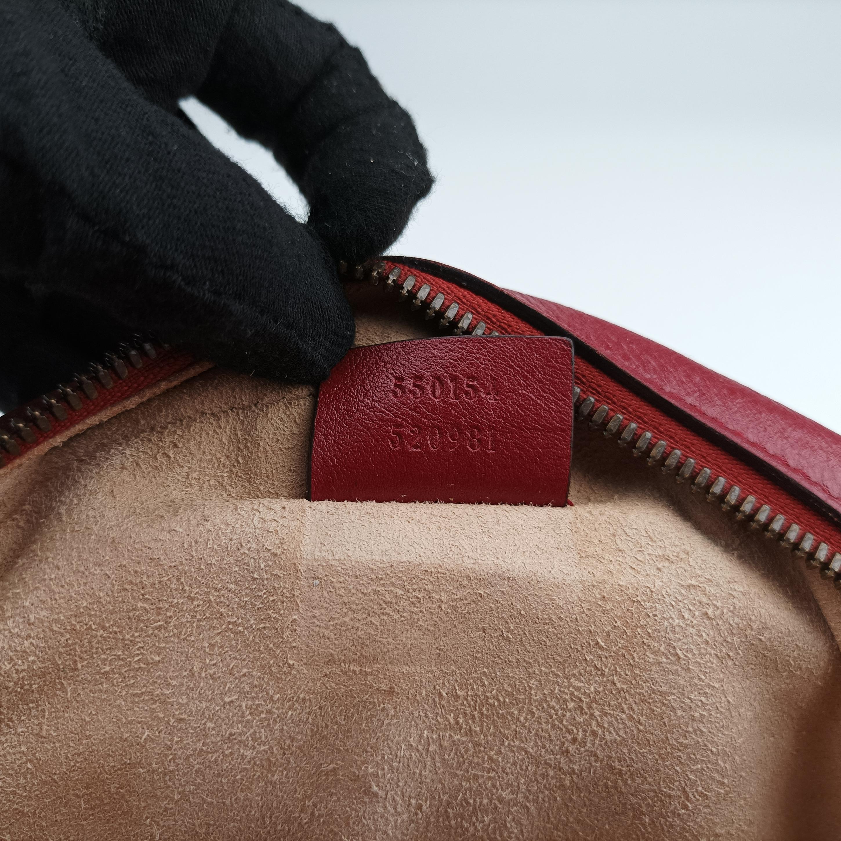Pre-owned Gucci GG Marmont Red Leather 550154 shoulderbag | stylenewstar