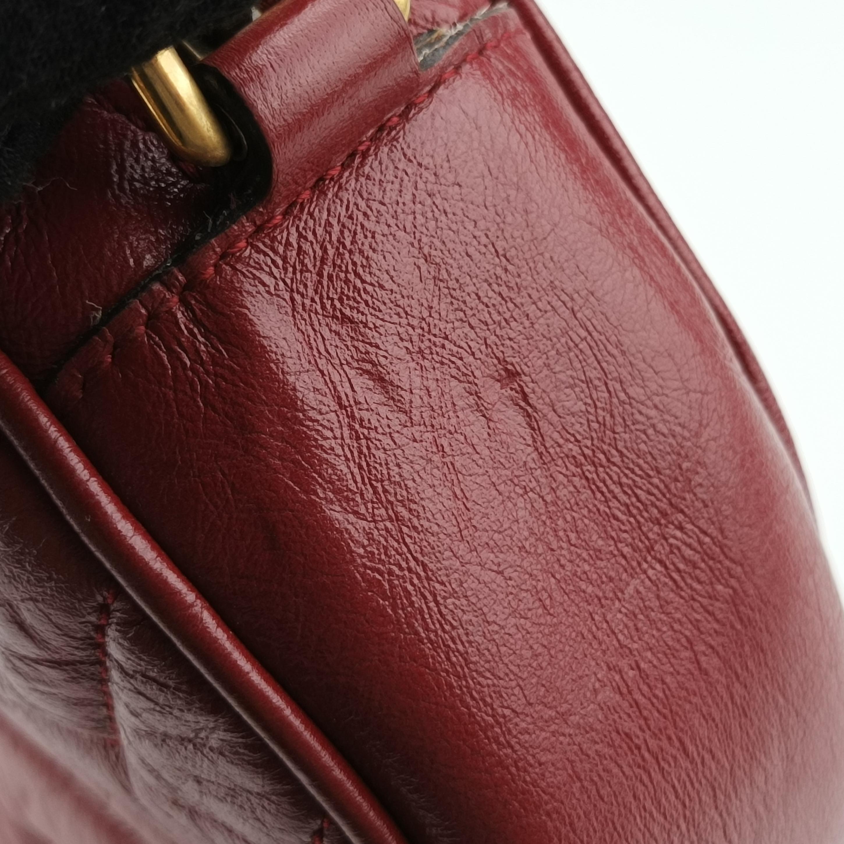 Pre-owned Gucci GG Marmont Red Leather 550154 shoulderbag | stylenewstar